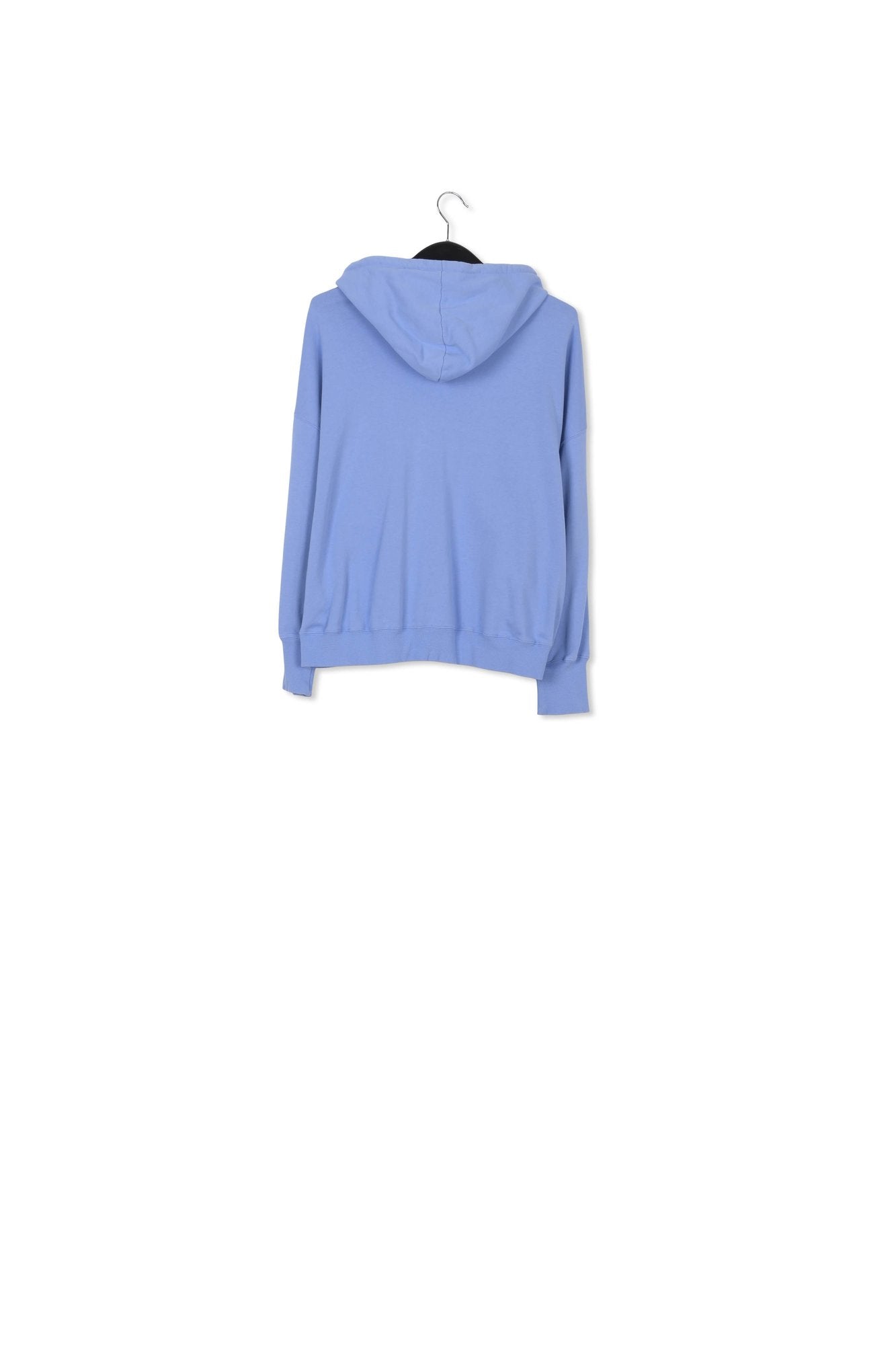 Blue organic cotton-jersey hoodie with logo print RE—SSENTIEL | Essentiel second hand