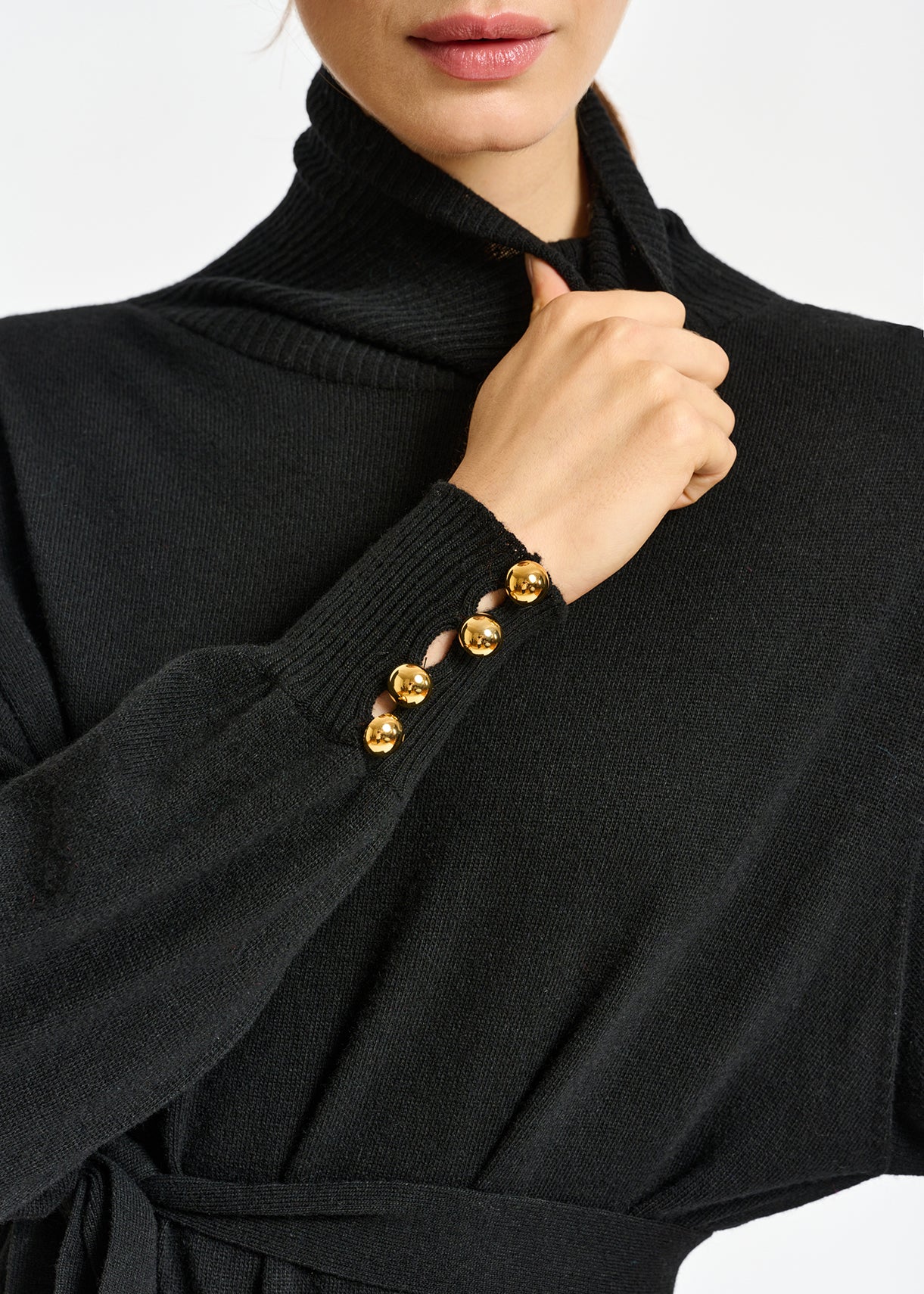 Black turtleneck knit dress RE—SSENTIEL | Essentiel second hand
