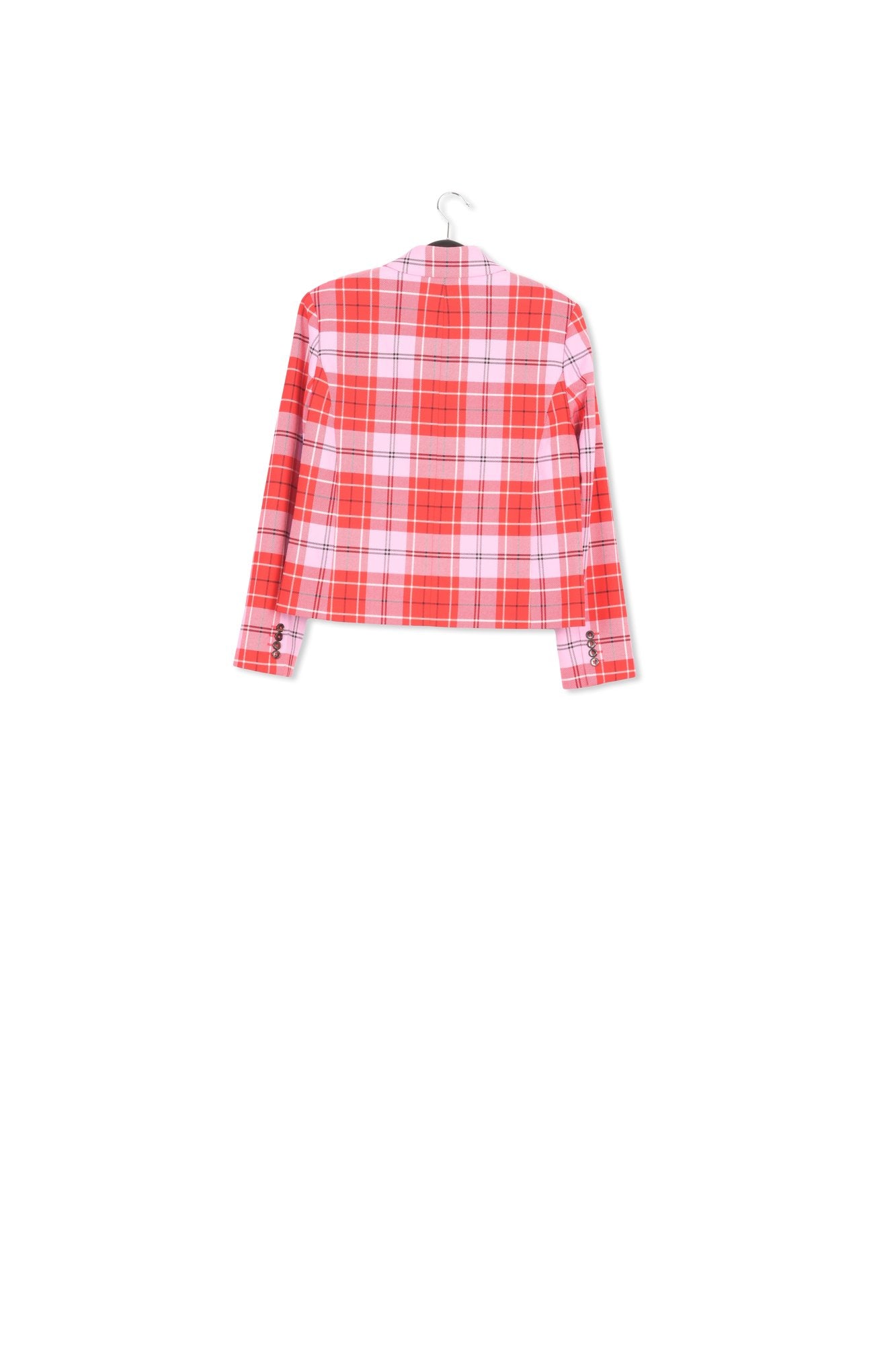 Red check cropped-fit blazer RE—SSENTIEL | Essentiel second hand