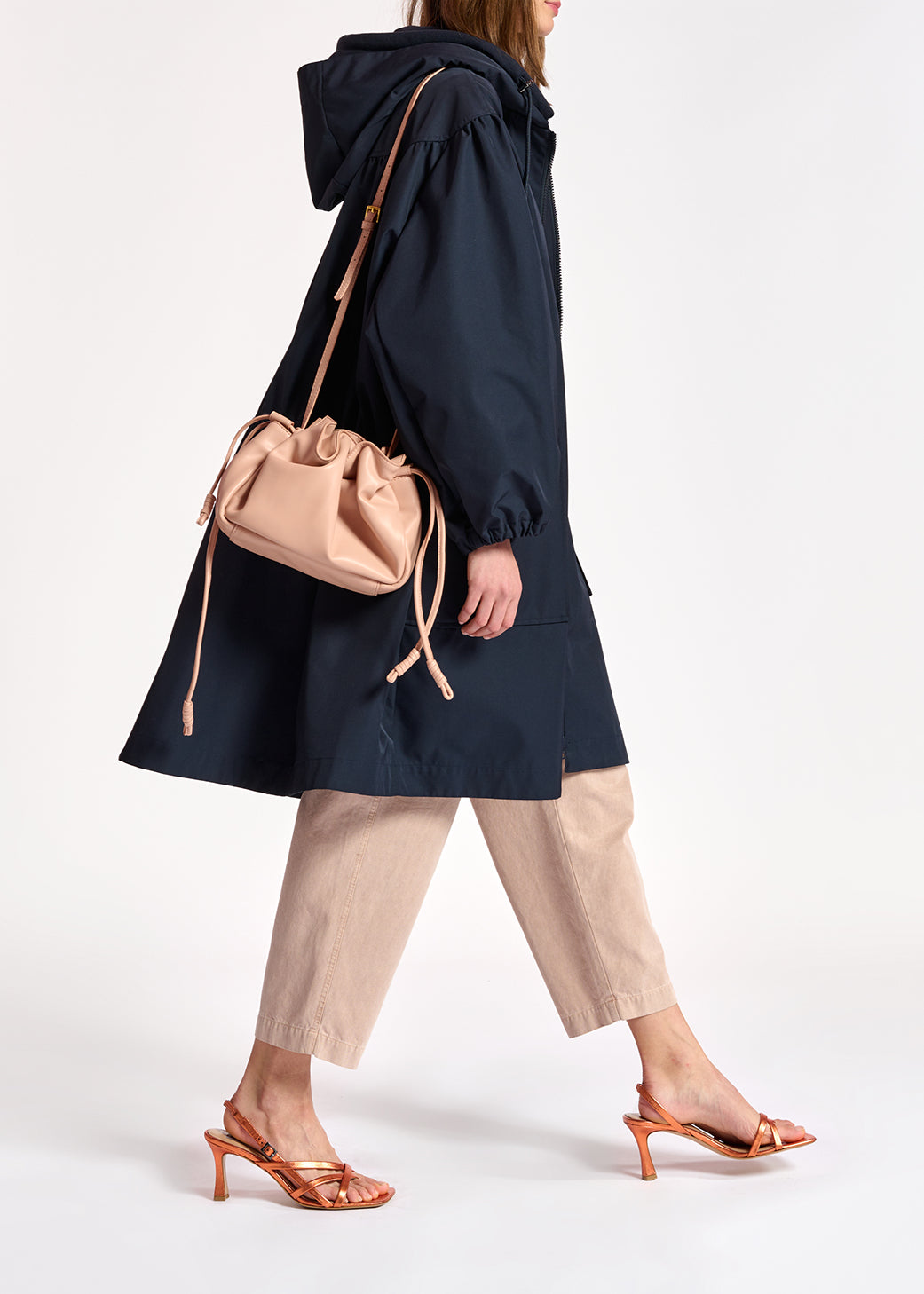 Dark blue hooded raincoat RE—SSENTIEL | Essentiel second hand