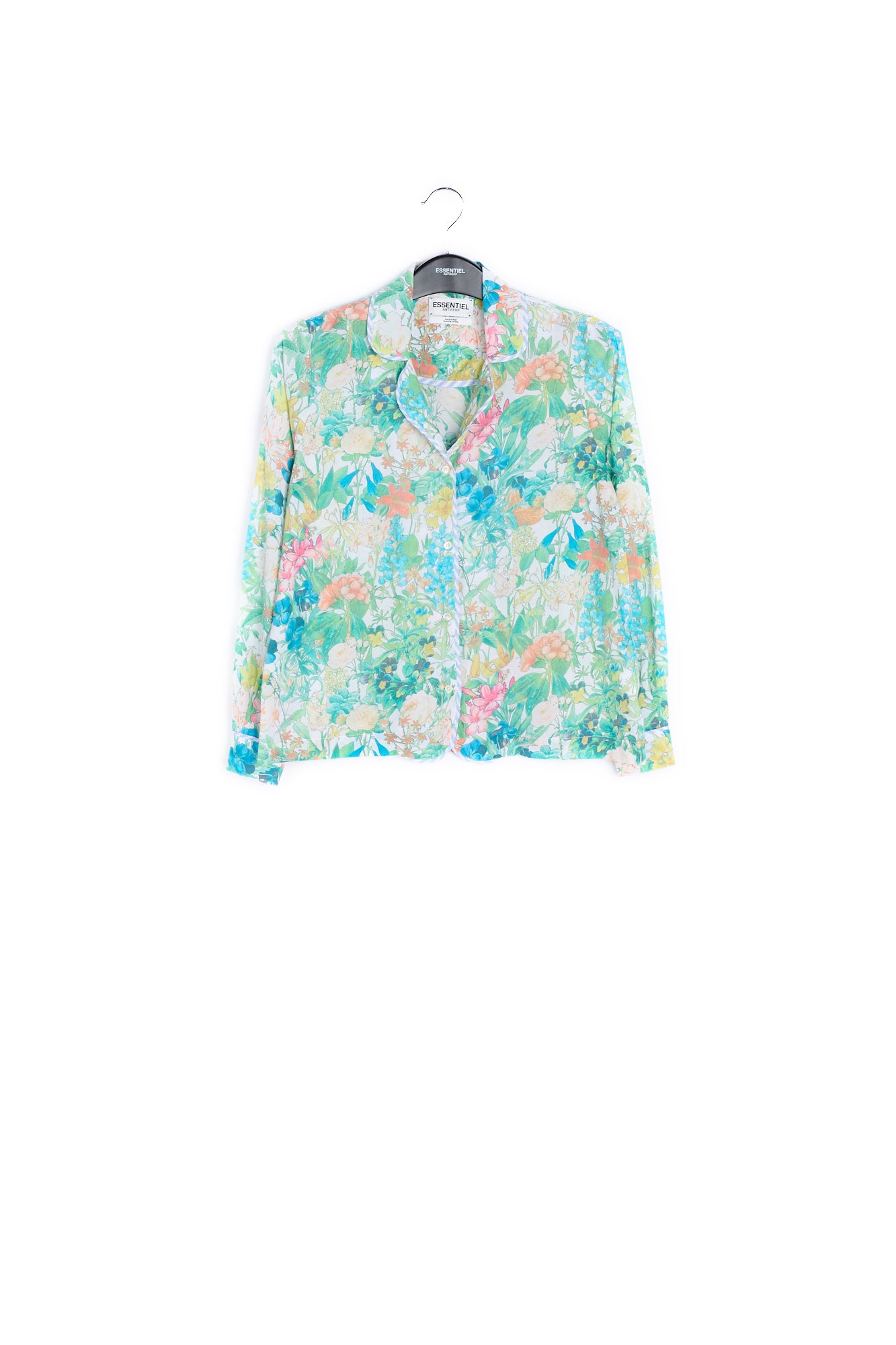 Vibrant green floral shirt RE—SSENTIEL | Essentiel second hand