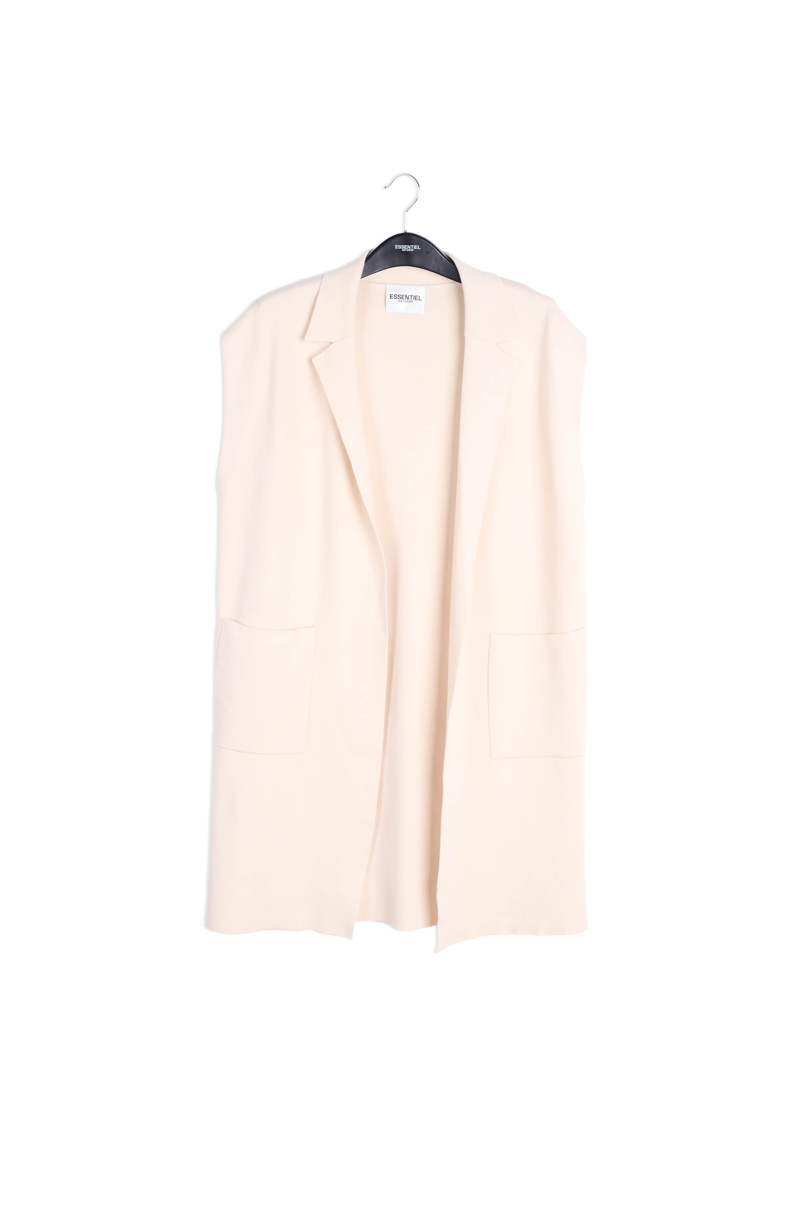 Gebroken witte cardigan zonder mouwen RE—SSENTIEL | Essentiel second hand