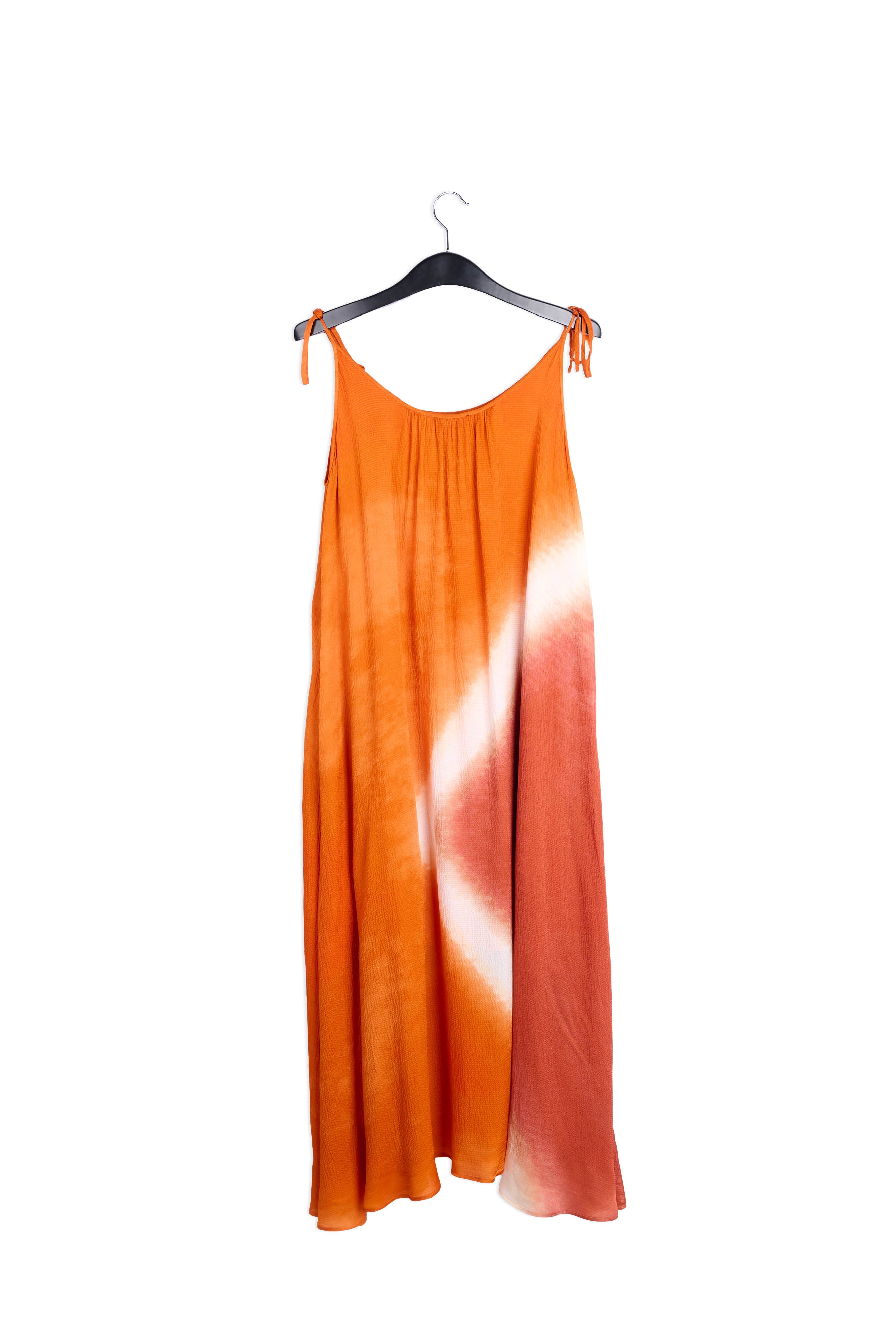 Orange strappy tie-dye maxi dress RE—SSENTIEL | Essentiel second hand