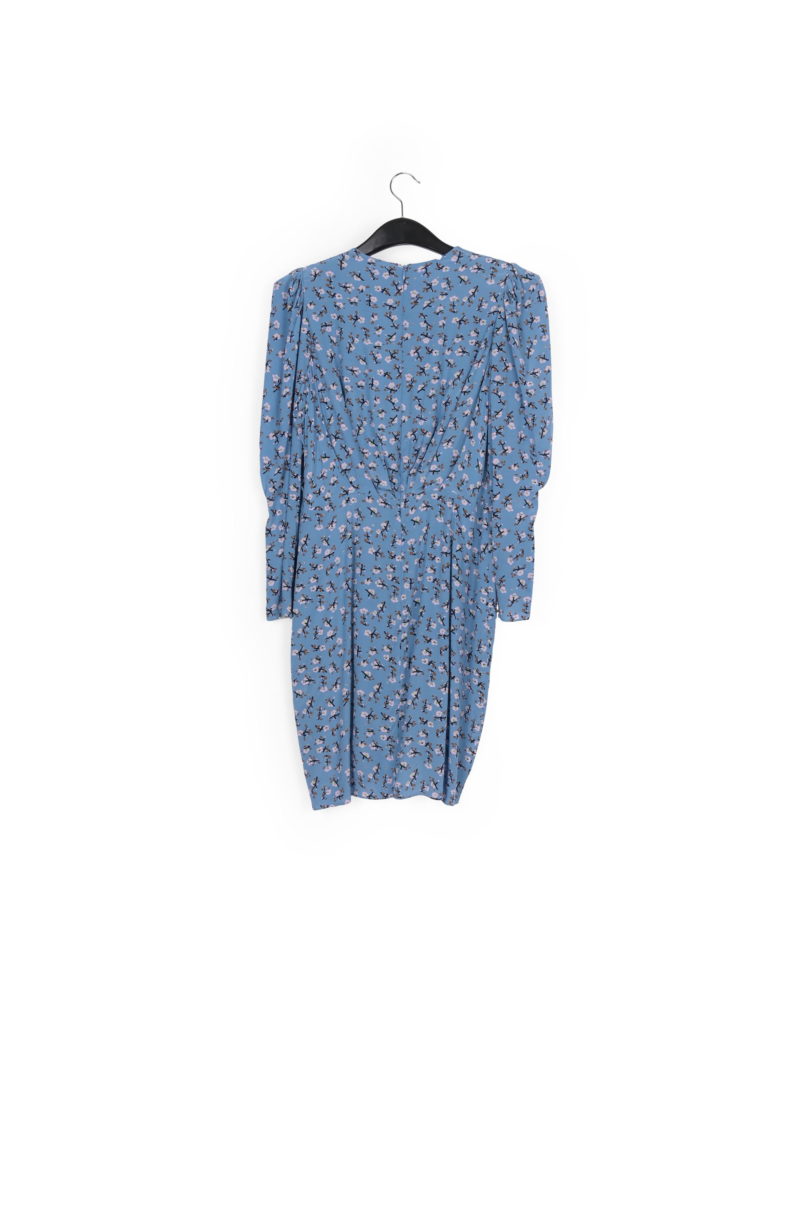 Blue floral-print mini wrap dress RE—SSENTIEL | Essentiel second hand