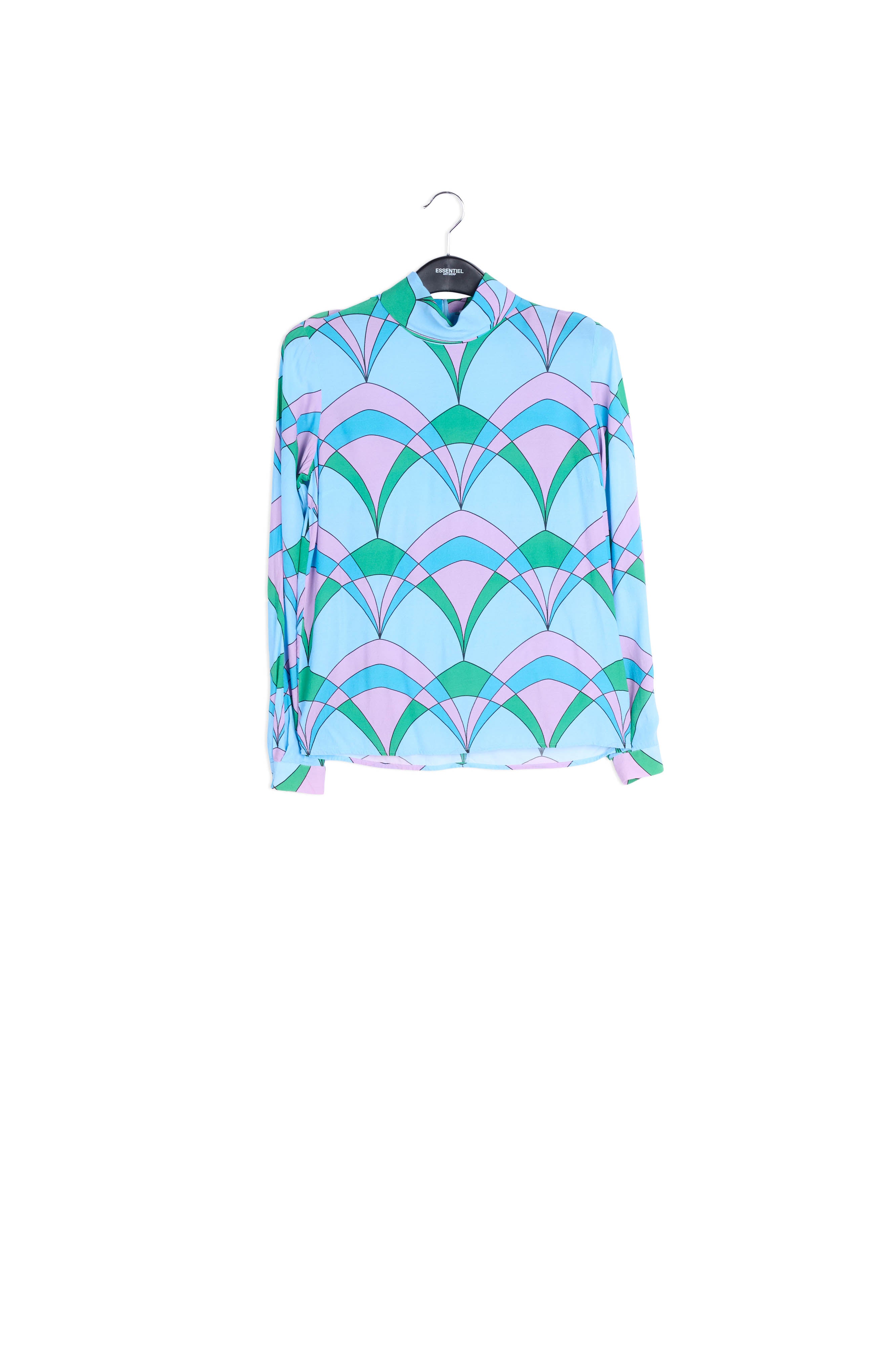 Light blue graphic print blouse RE—SSENTIEL | Essentiel second hand