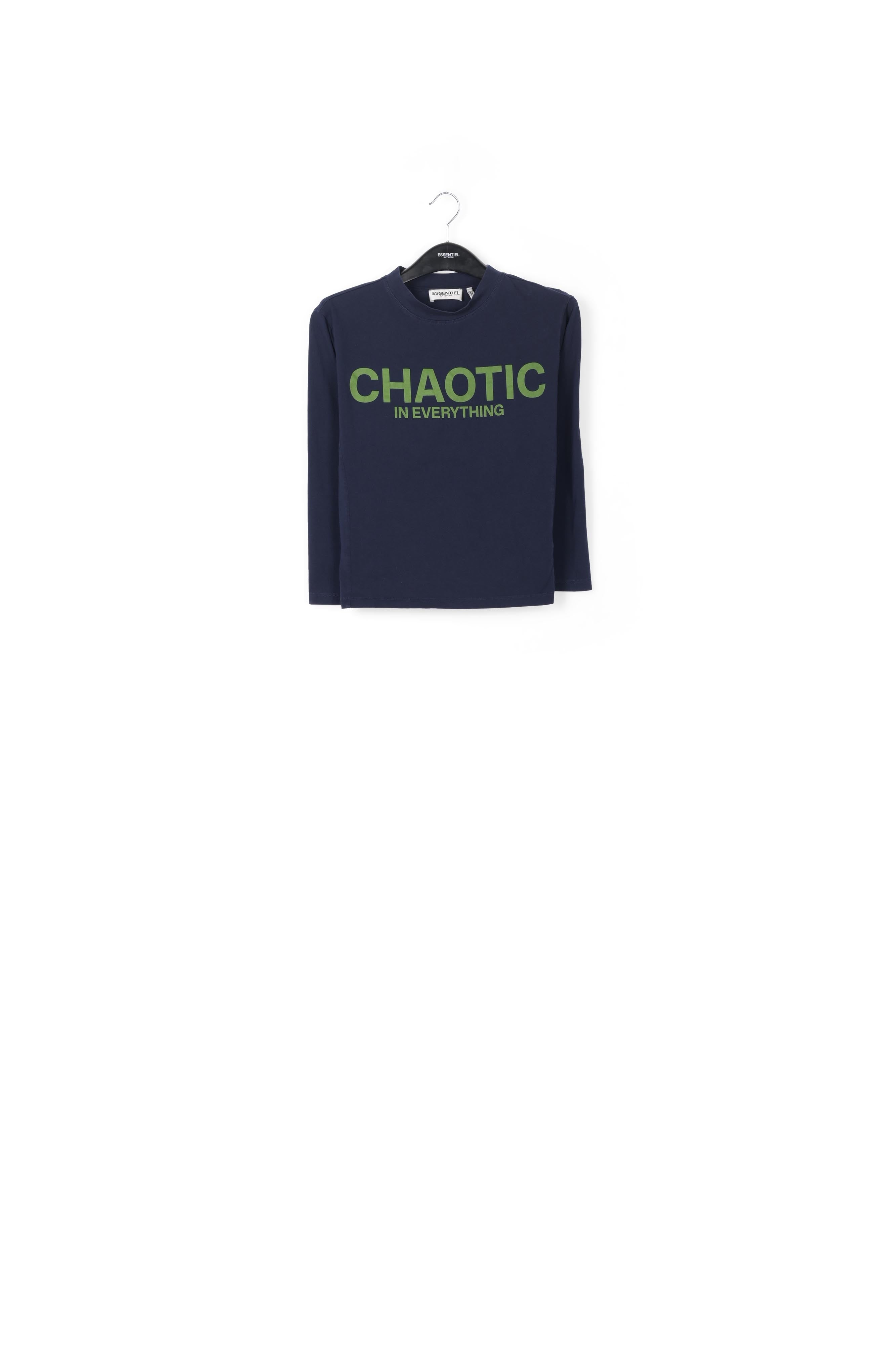 Navy blue organic cotton T-shirt with print RE—SSENTIEL | Essentiel second hand