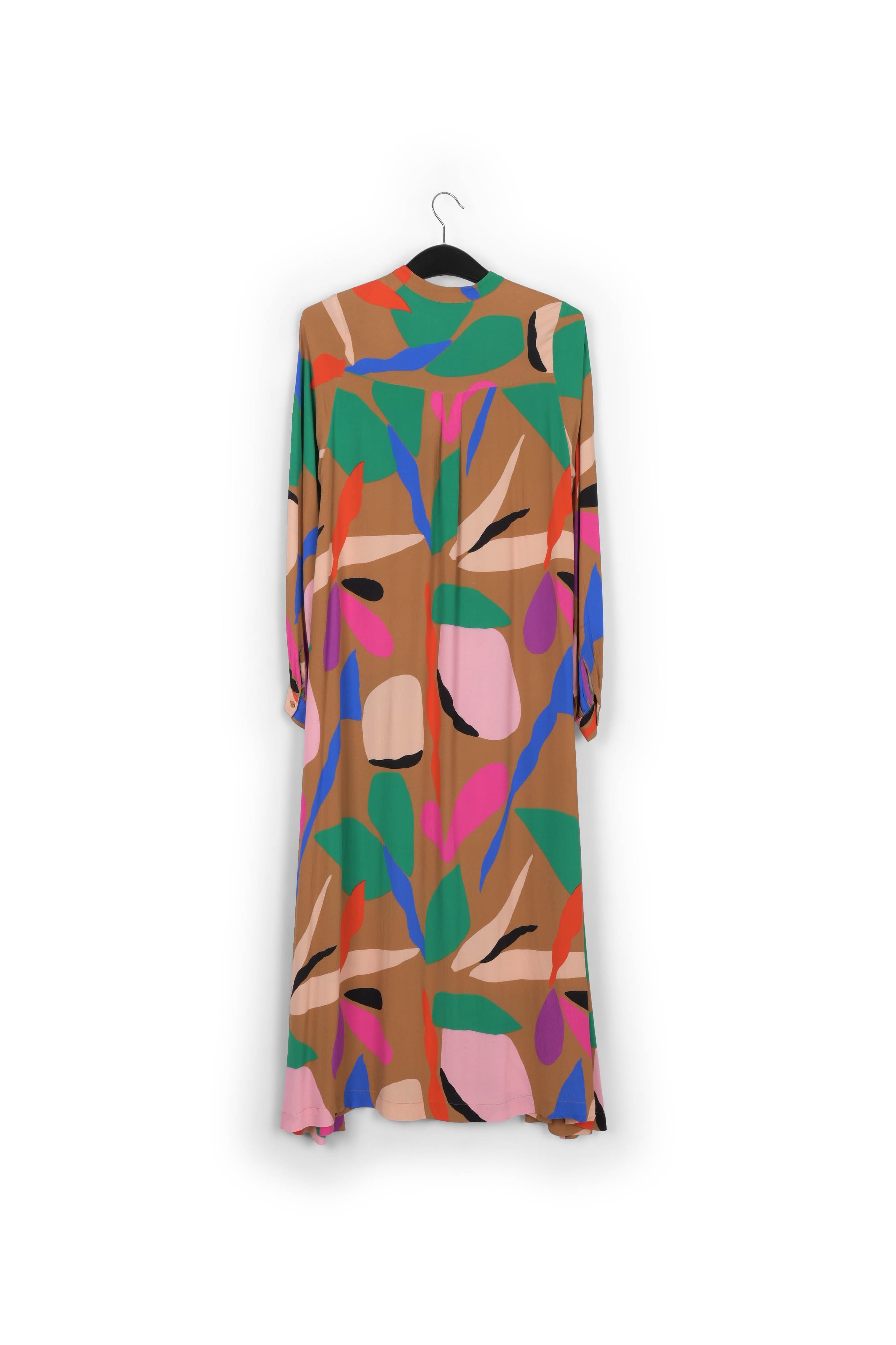 Camel graphic-print shirt dress RE—SSENTIEL | Essentiel second hand