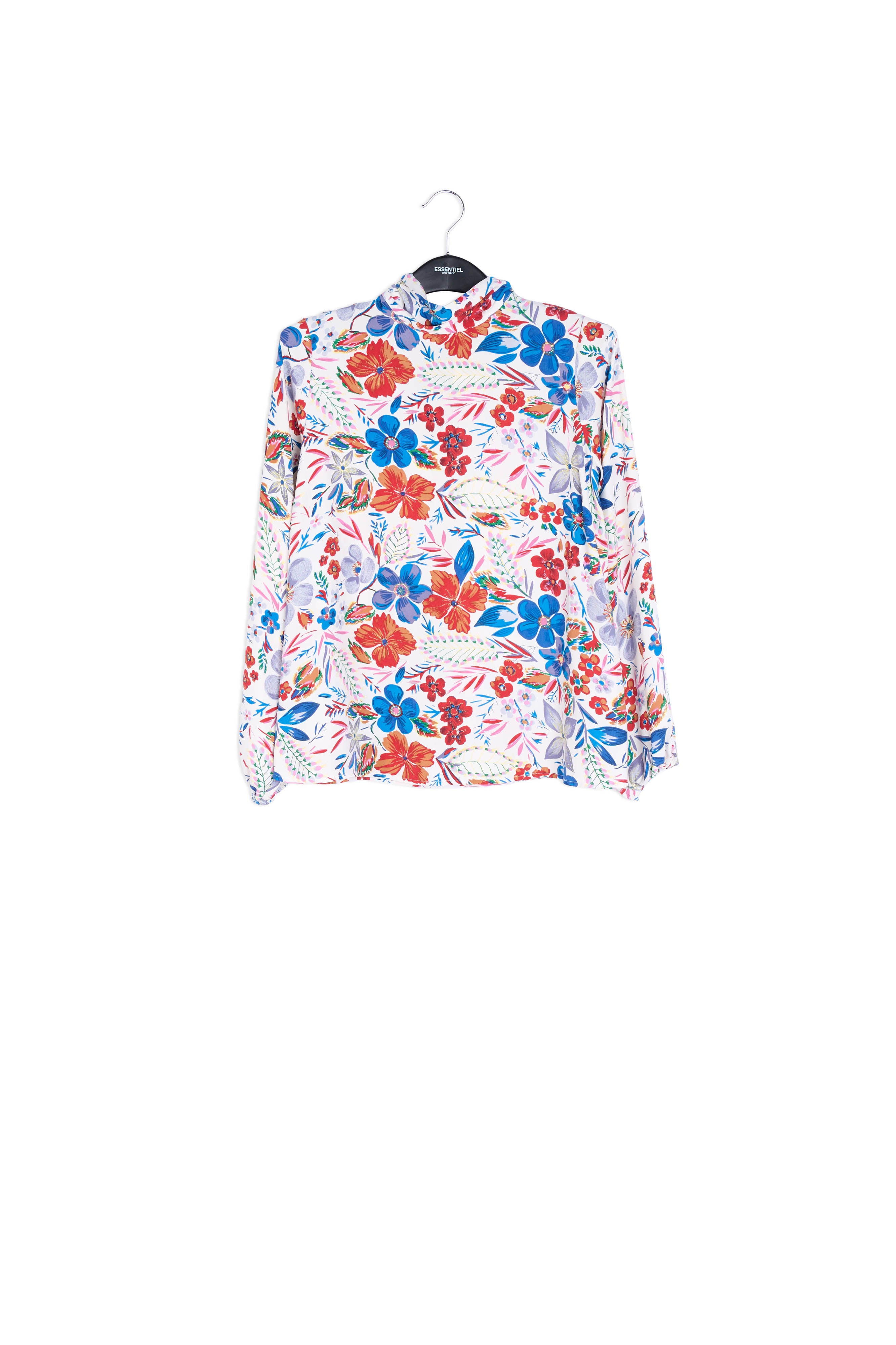 Off-white floral pussy bow shirt RE—SSENTIEL | Essentiel second hand
