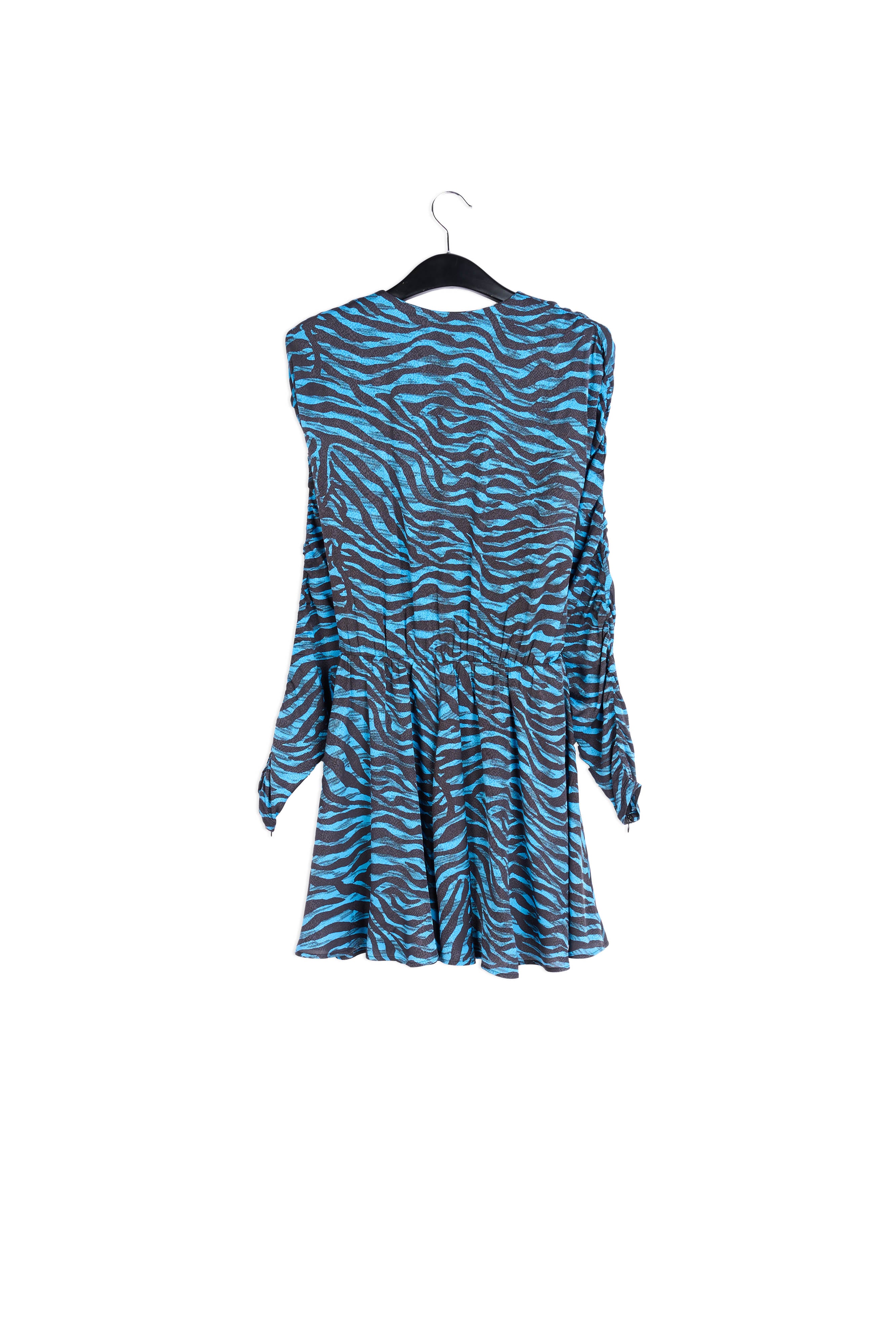 Turquoise and black zebra print mini dress RE—SSENTIEL | Essentiel second hand