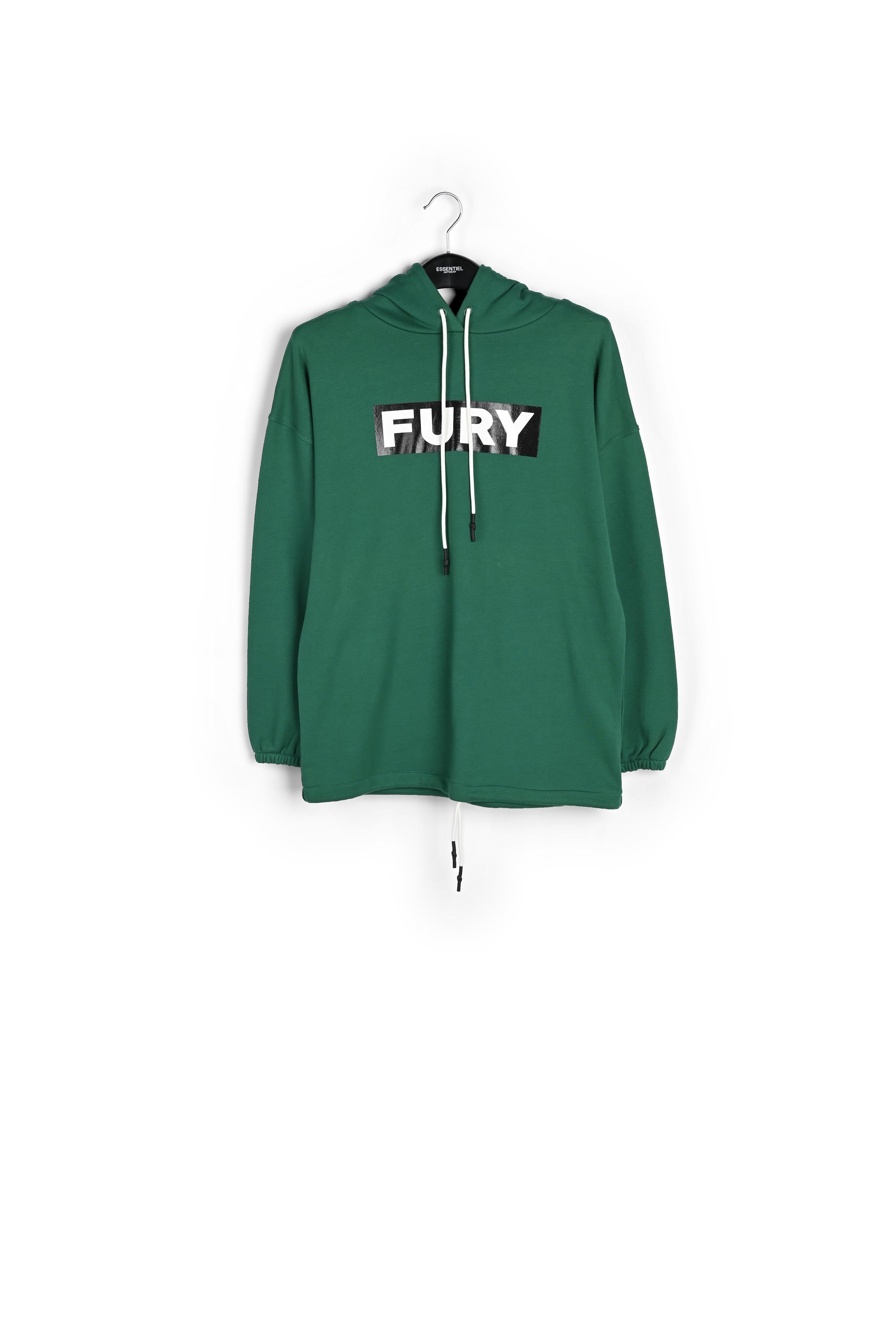 Bottle green cotton-jersey 'Fury' sweatshirt RE—SSENTIEL | Essentiel second hand