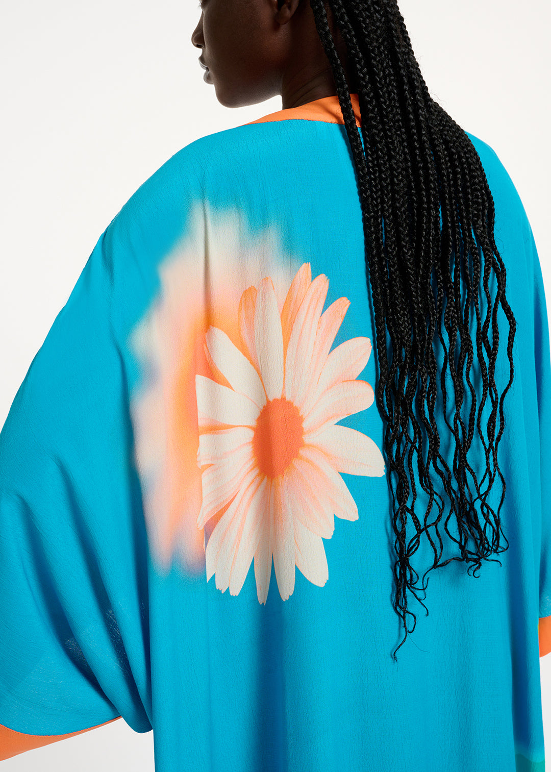 Blue kimono with graphic print RE—SSENTIEL | Essentiel second hand