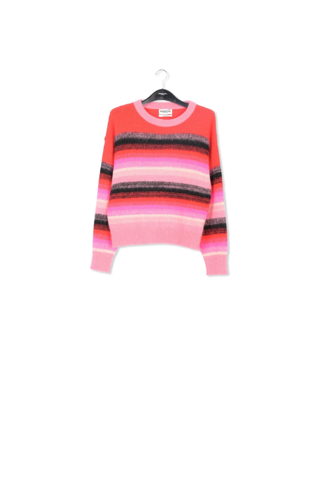 Red, pink and black striped knit sweater RE—SSENTIEL | Essentiel second hand