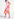 Pink and yellow plissé midi-length dress Faume - seconde main