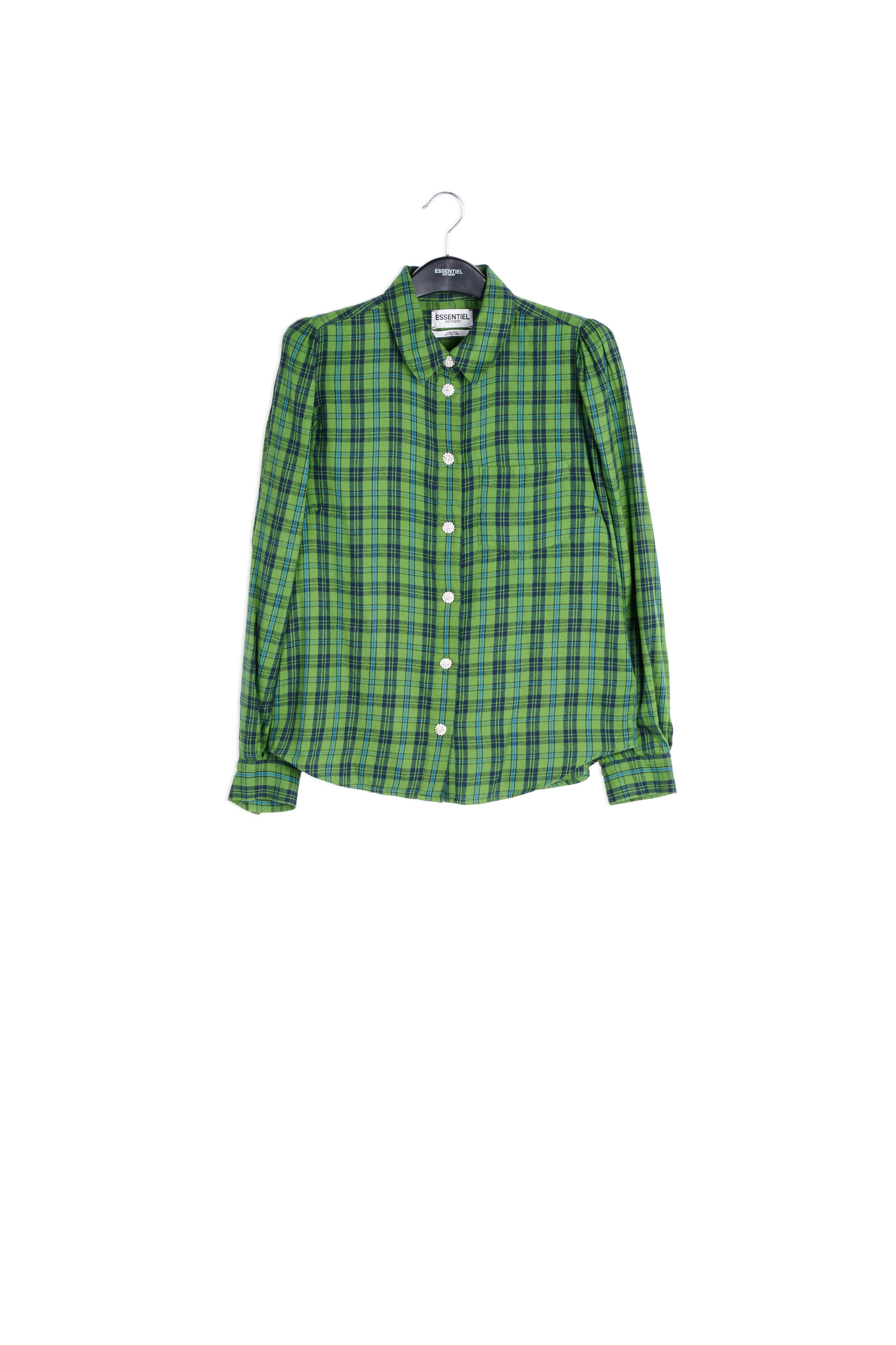 Green, blue and black flannel shirt RE—SSENTIEL | Essentiel second hand