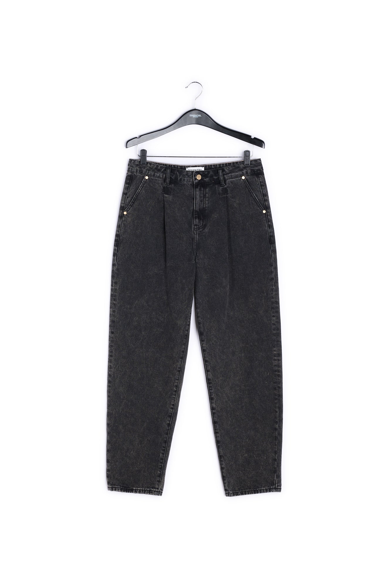 Dark grey high-rise tapered jeans RE—SSENTIEL | Essentiel second hand