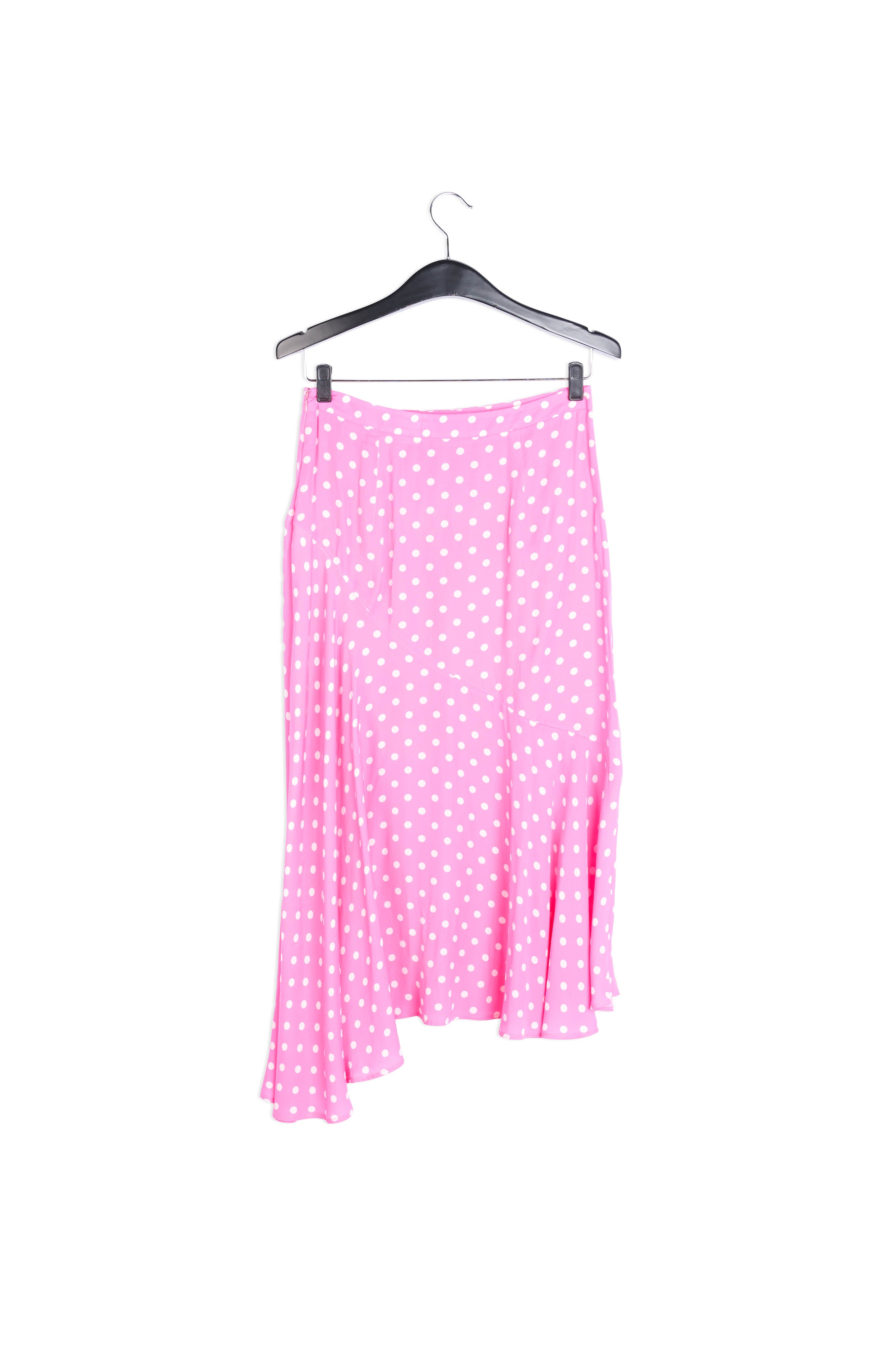 Jupe midi rose fluo à pois RE—SSENTIEL | Essentiel second hand