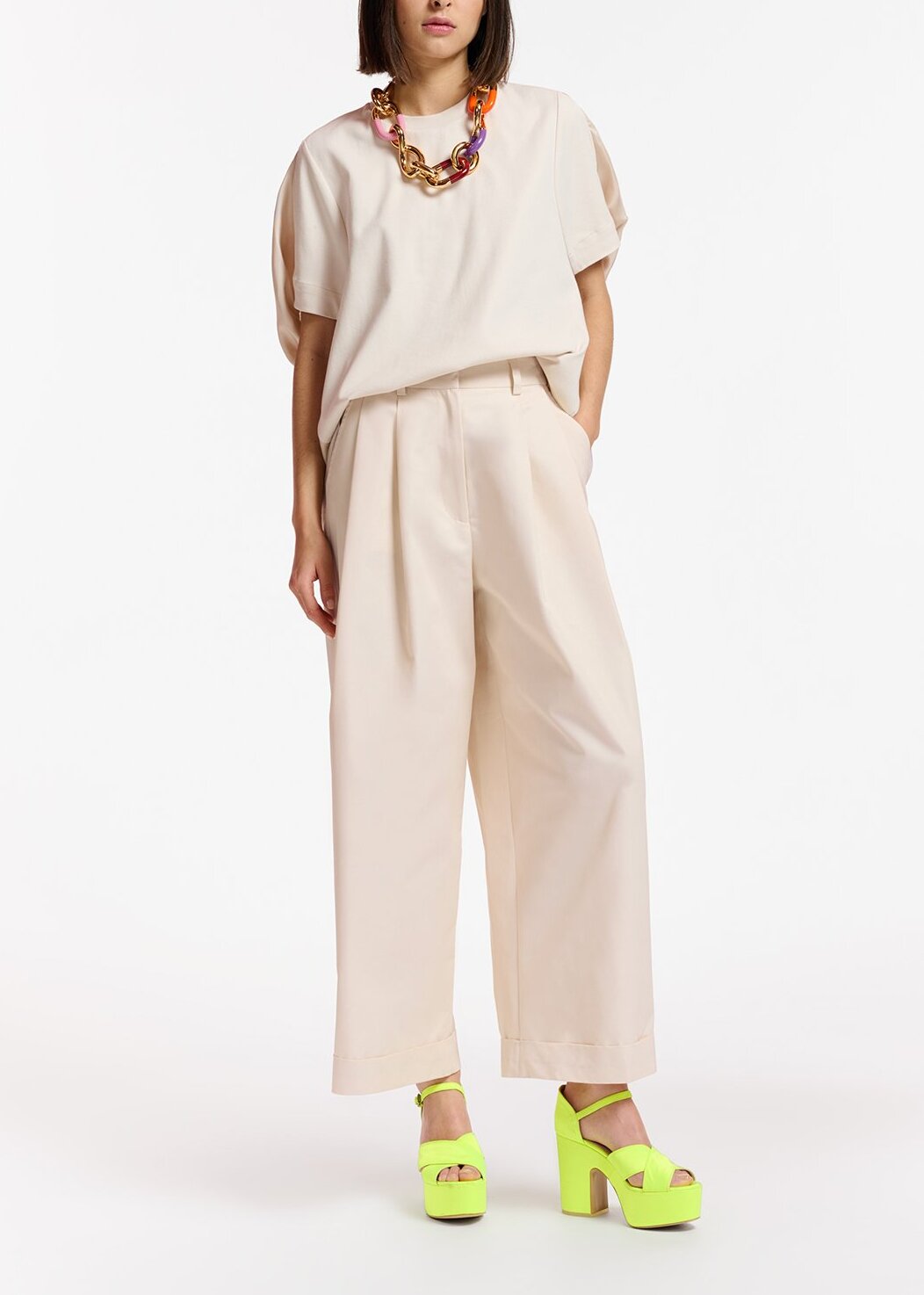 Off-white T-shirt with silk back panel RE—SSENTIEL | Essentiel second hand