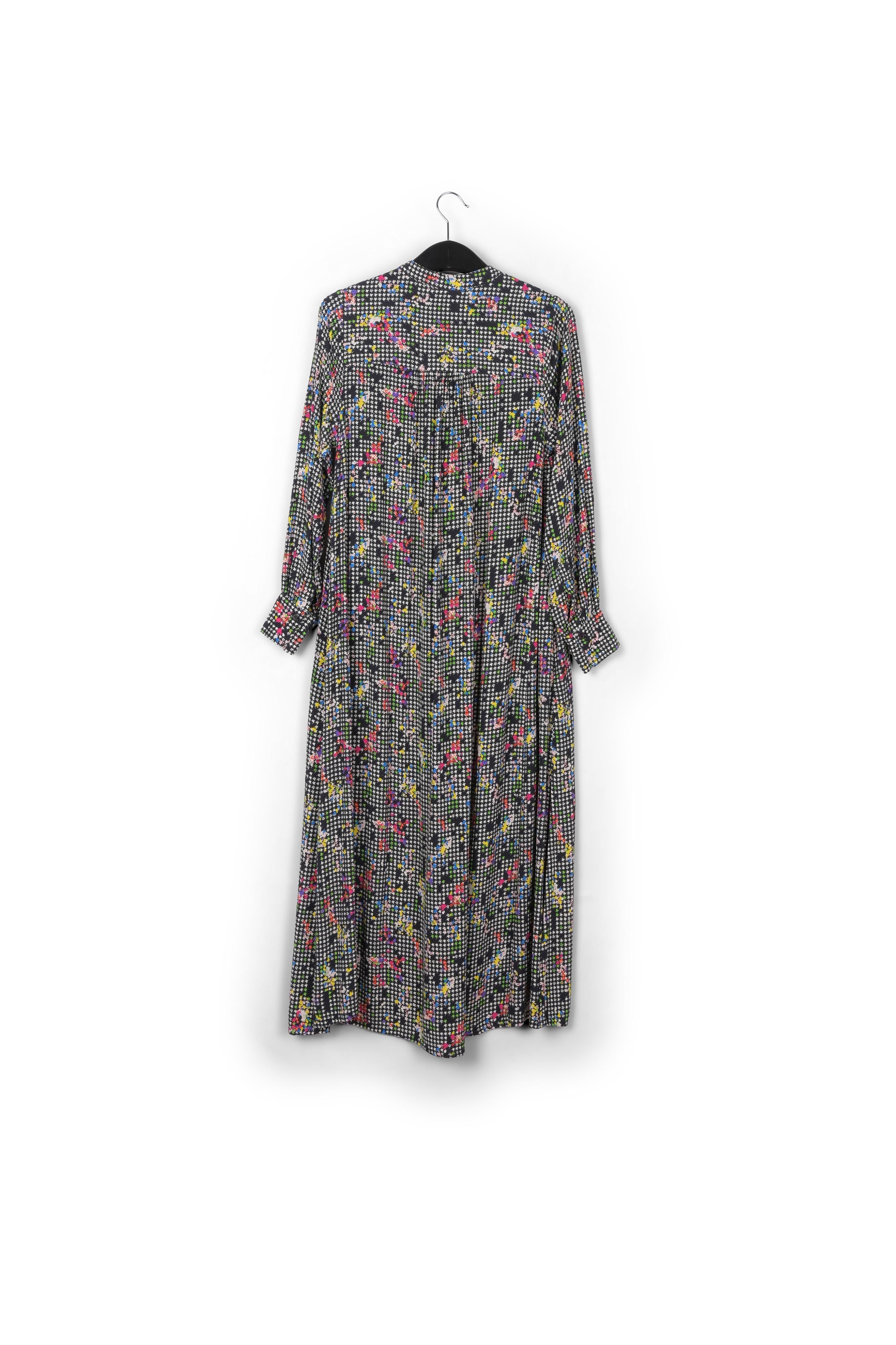 Robe chemise pied-de-poule pailletée noire et blanche RE—SSENTIEL | Essentiel second hand