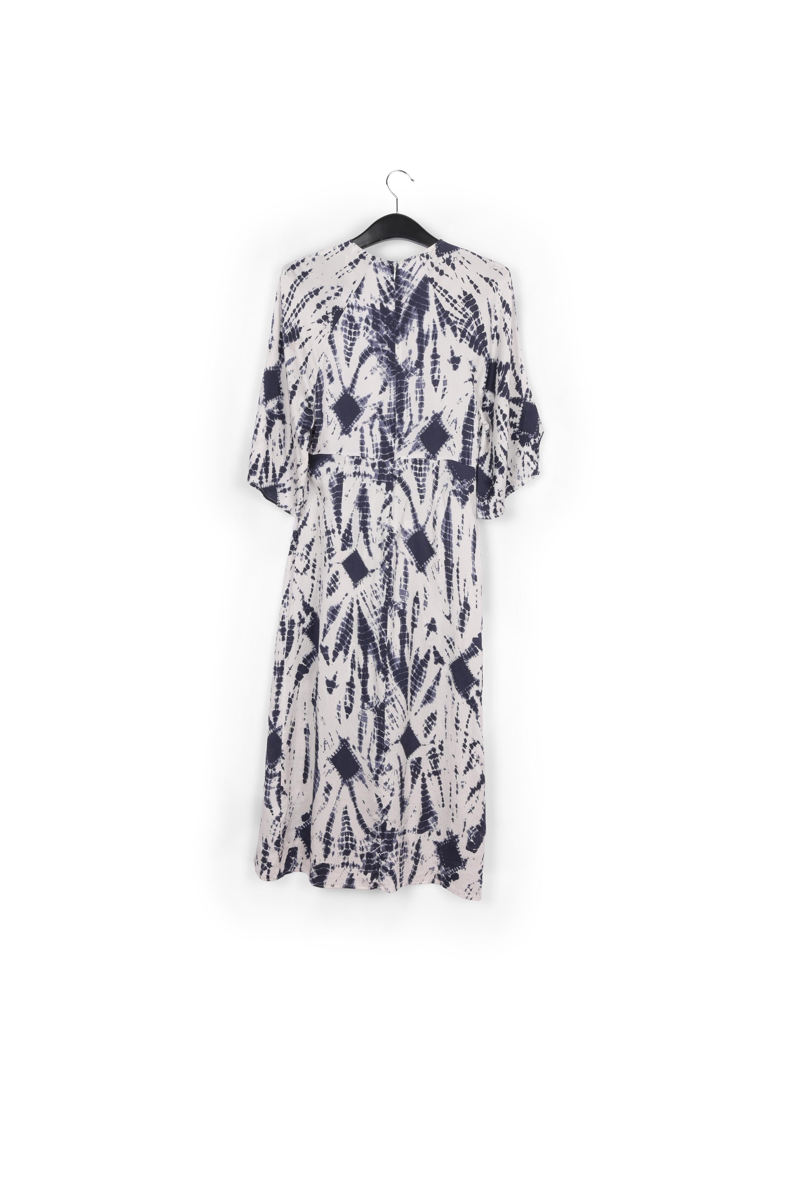 Off-white and red tie-dyed silk midi dress RE—SSENTIEL | Essentiel second hand