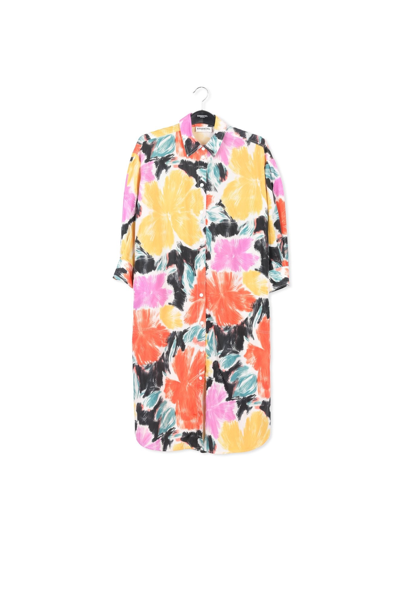 Black, orange and yellow floral print shirt RE—SSENTIEL | Essentiel second hand