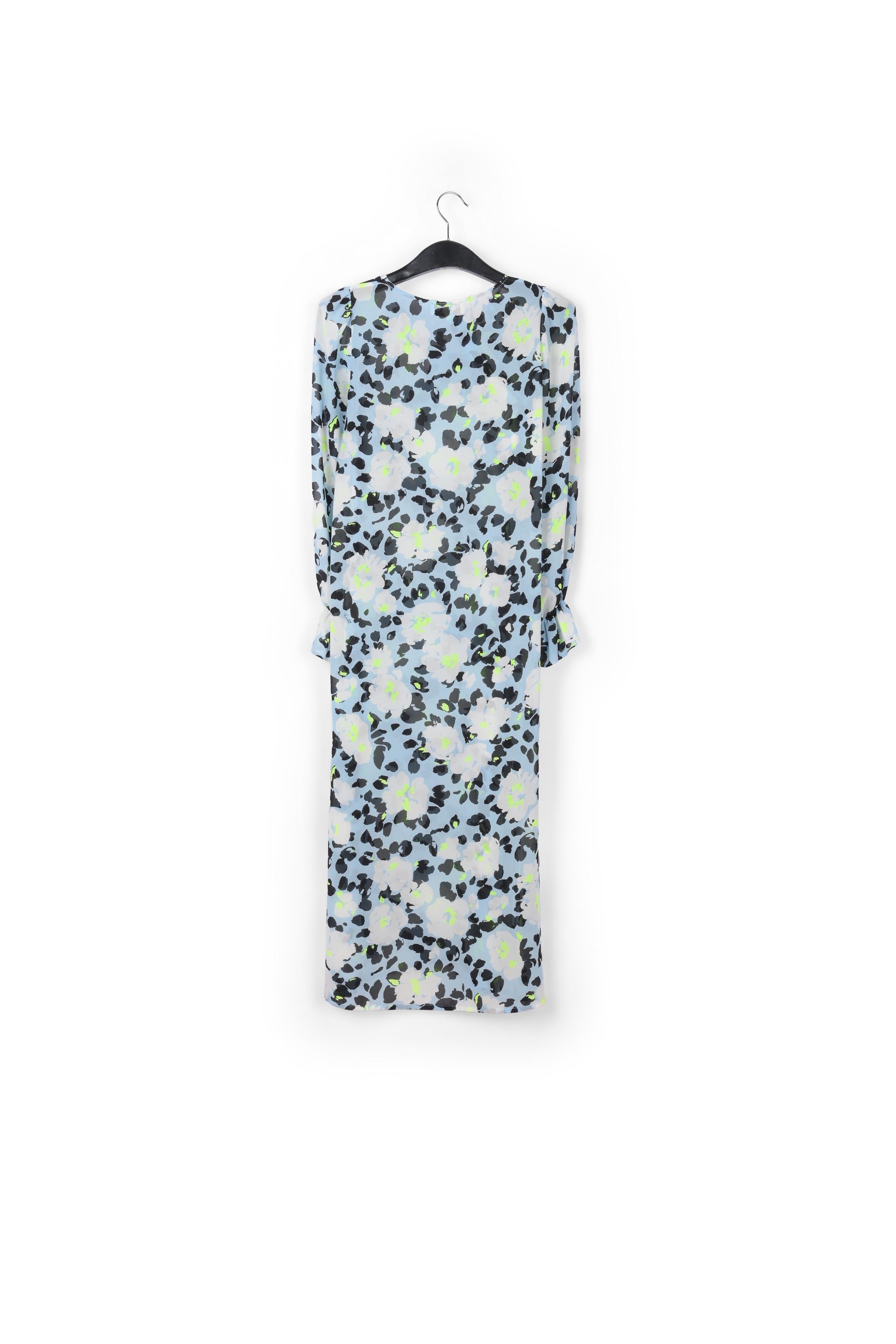 Light blue floral-print belted midi dress RE—SSENTIEL | Essentiel second hand