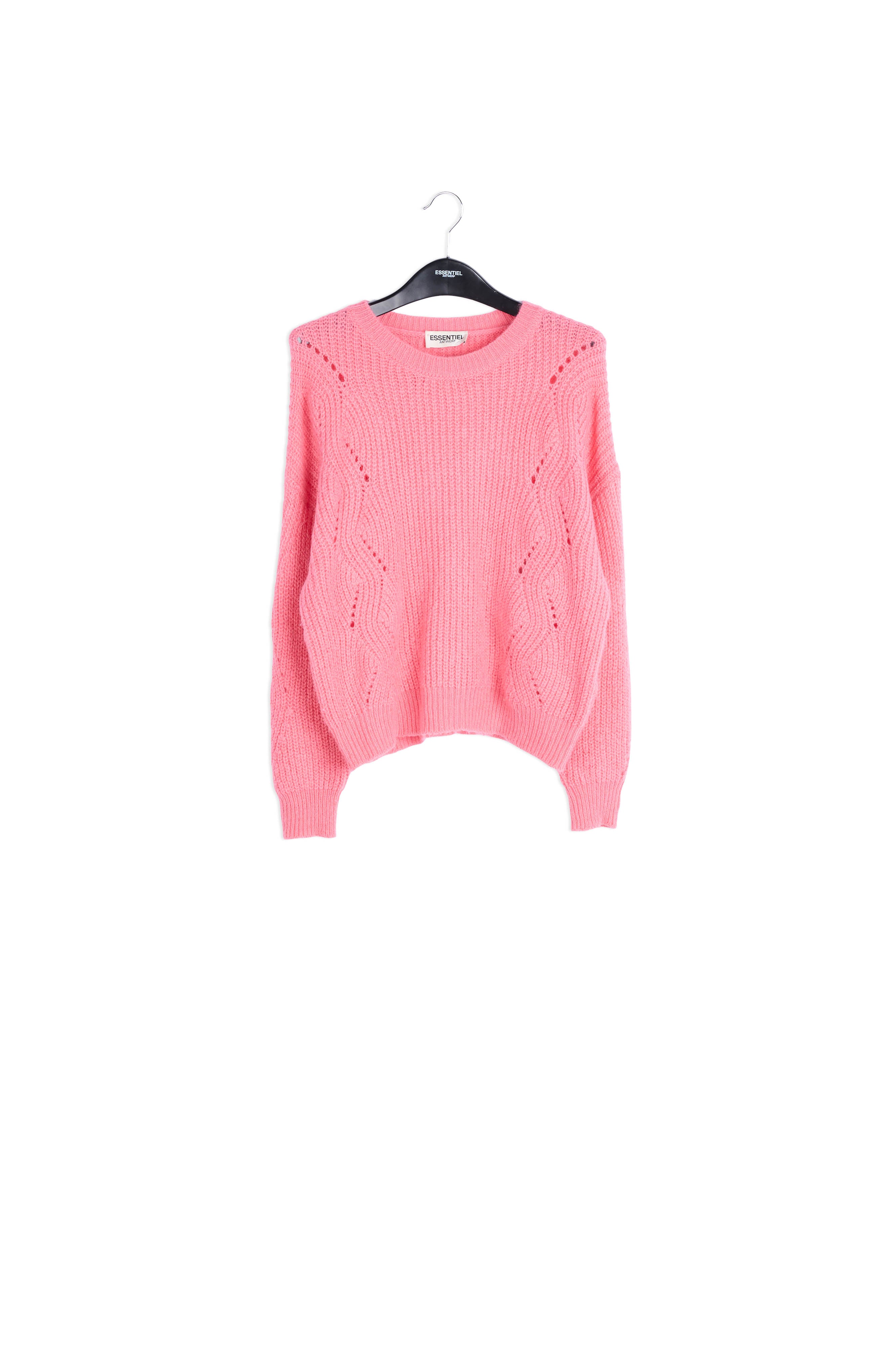 Pink ribbed mohair-blend sweater RE—SSENTIEL | Essentiel second hand