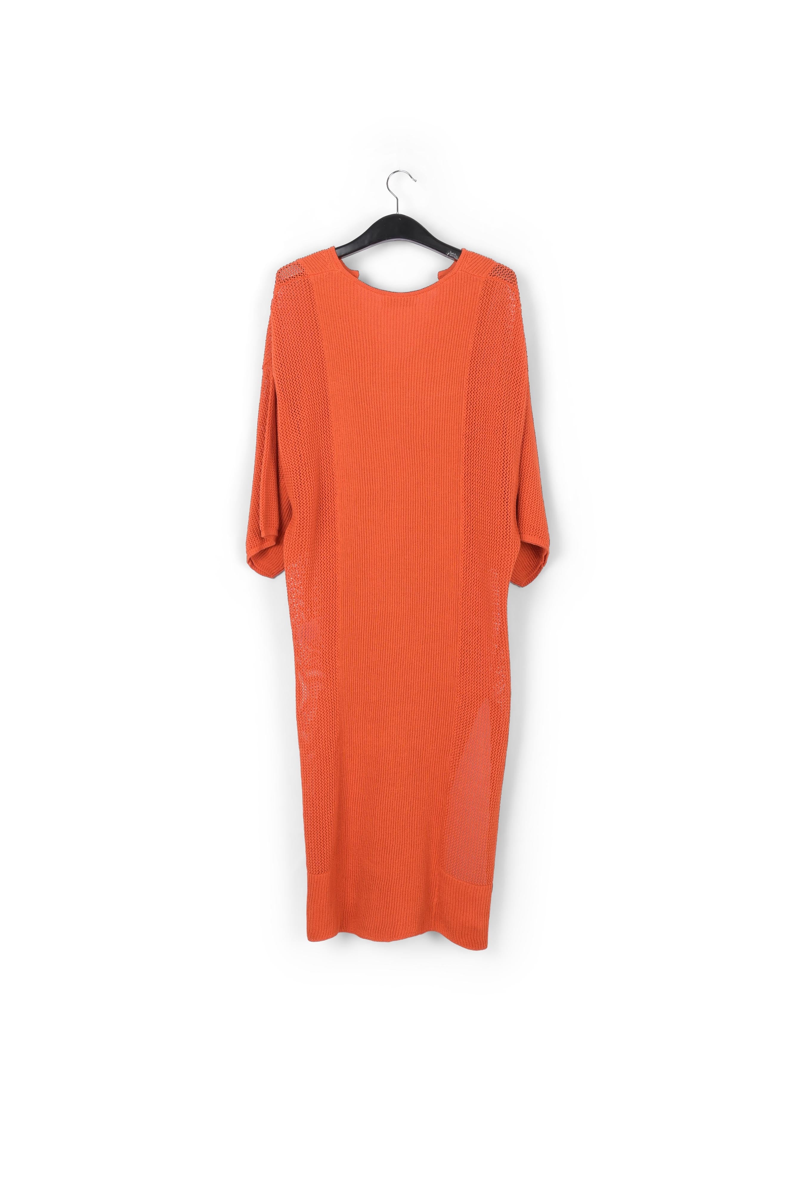 Orange loose-fit knit kaftan dress RE—SSENTIEL | Essentiel second hand