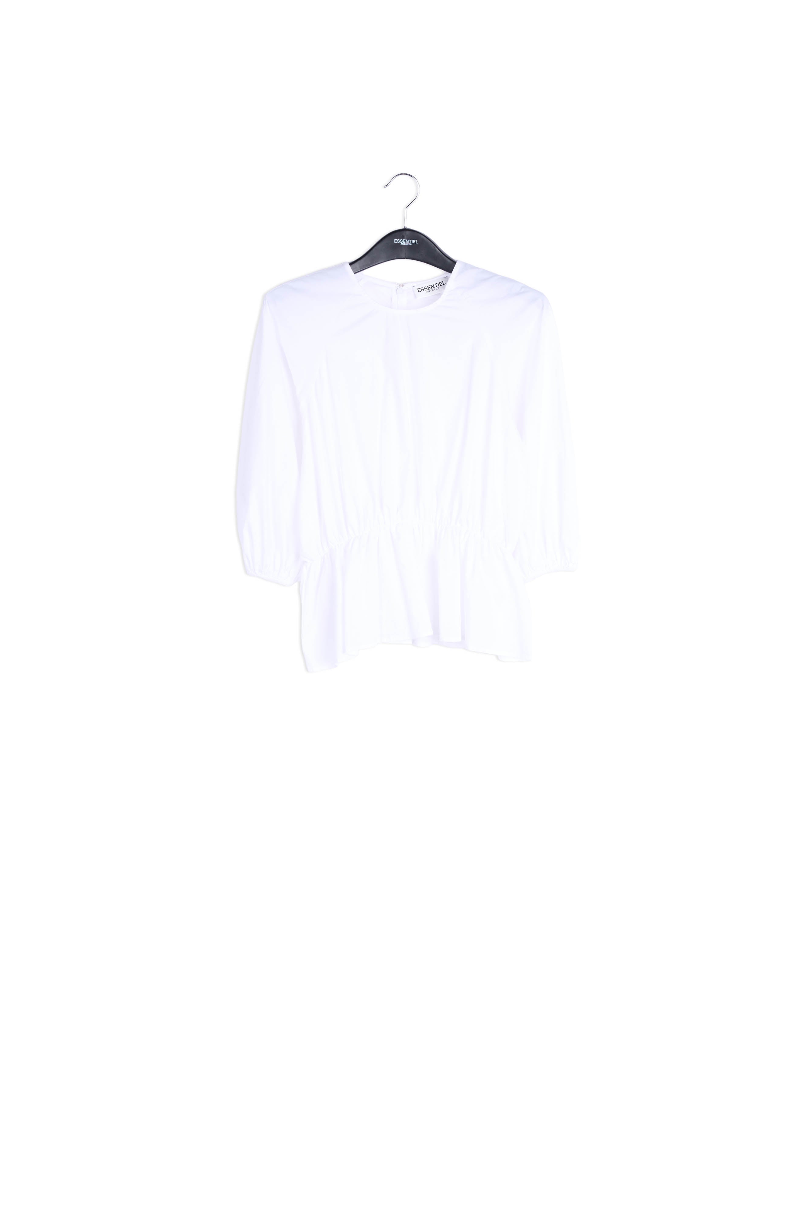 Witte peplumtop van popeline met bloemen RE—SSENTIEL | Essentiel second hand