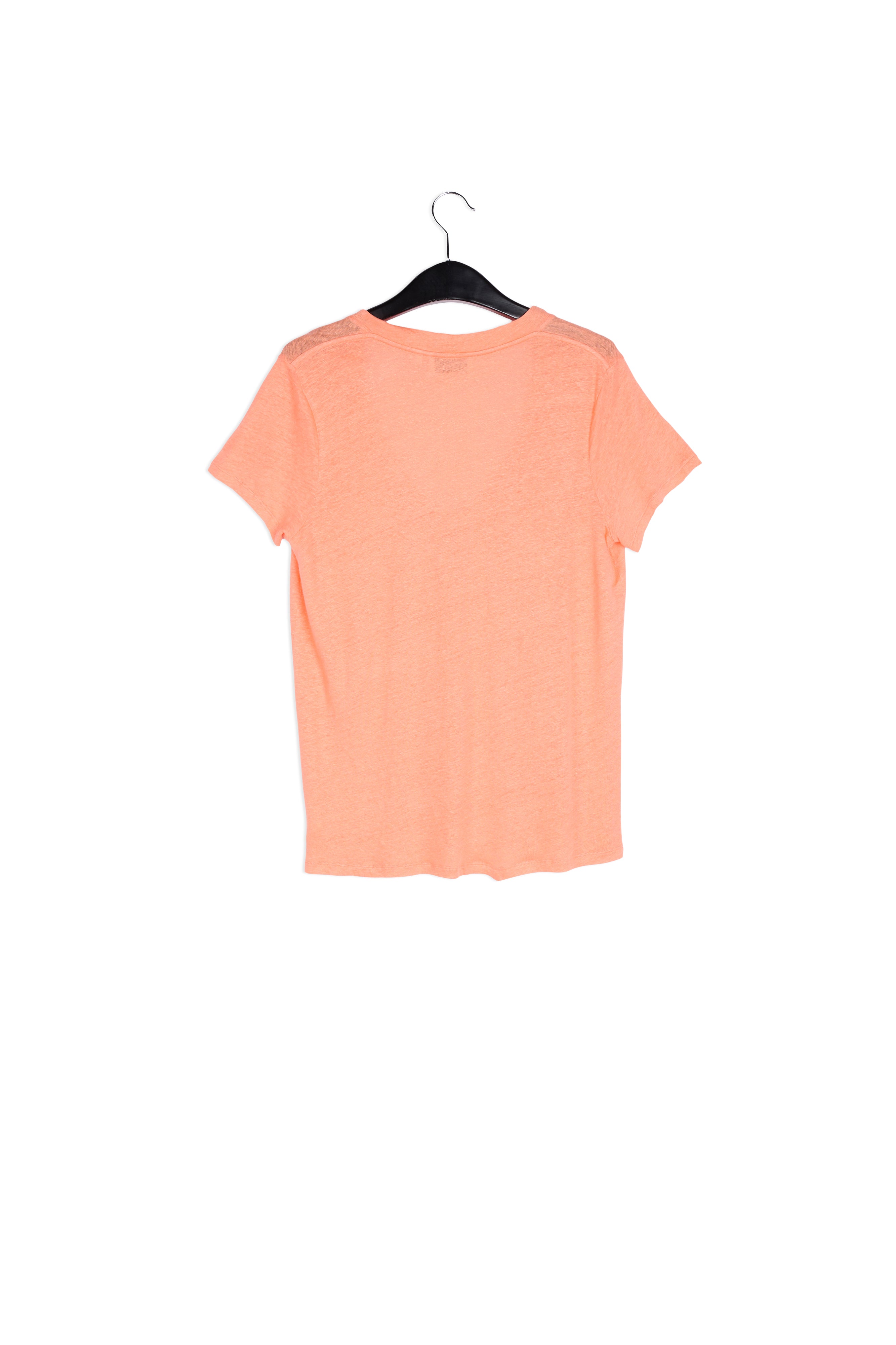 Orange linen v-neck t-shirt RE—SSENTIEL | Essentiel second hand