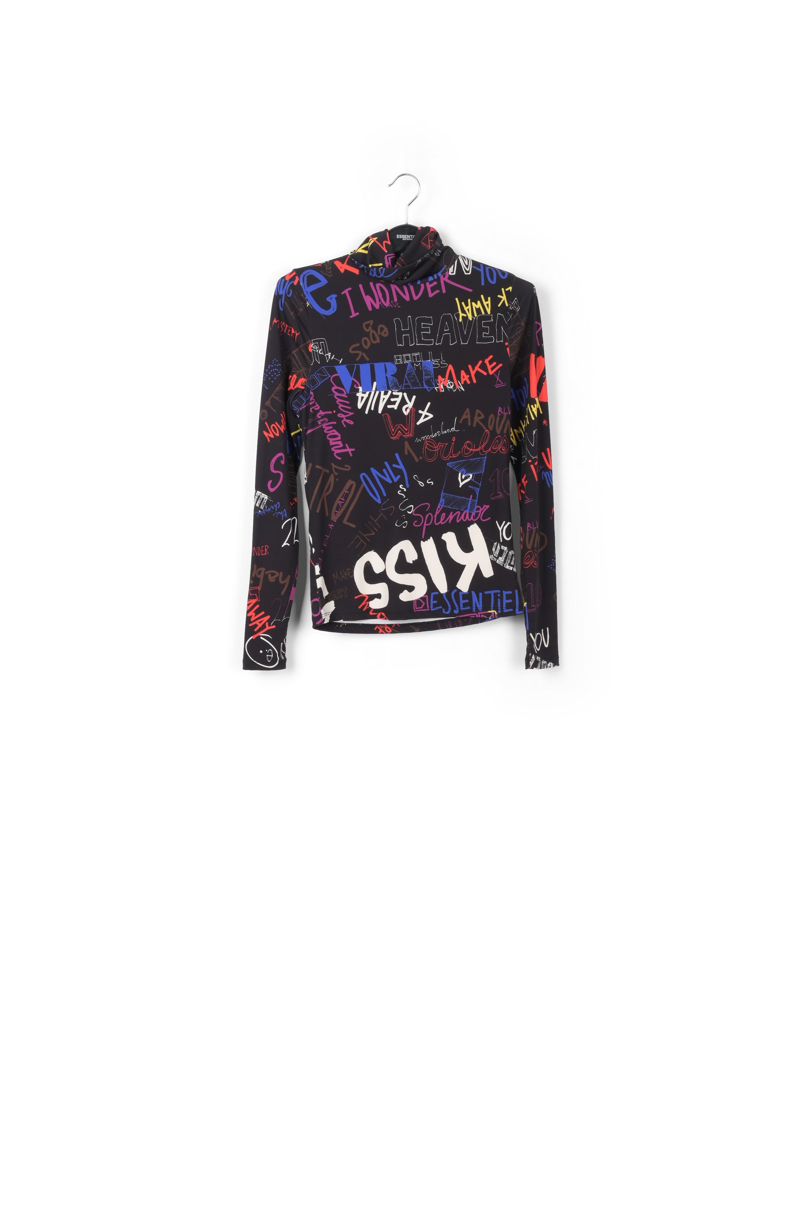 Text print turtleneck top RE—SSENTIEL | Essentiel second hand