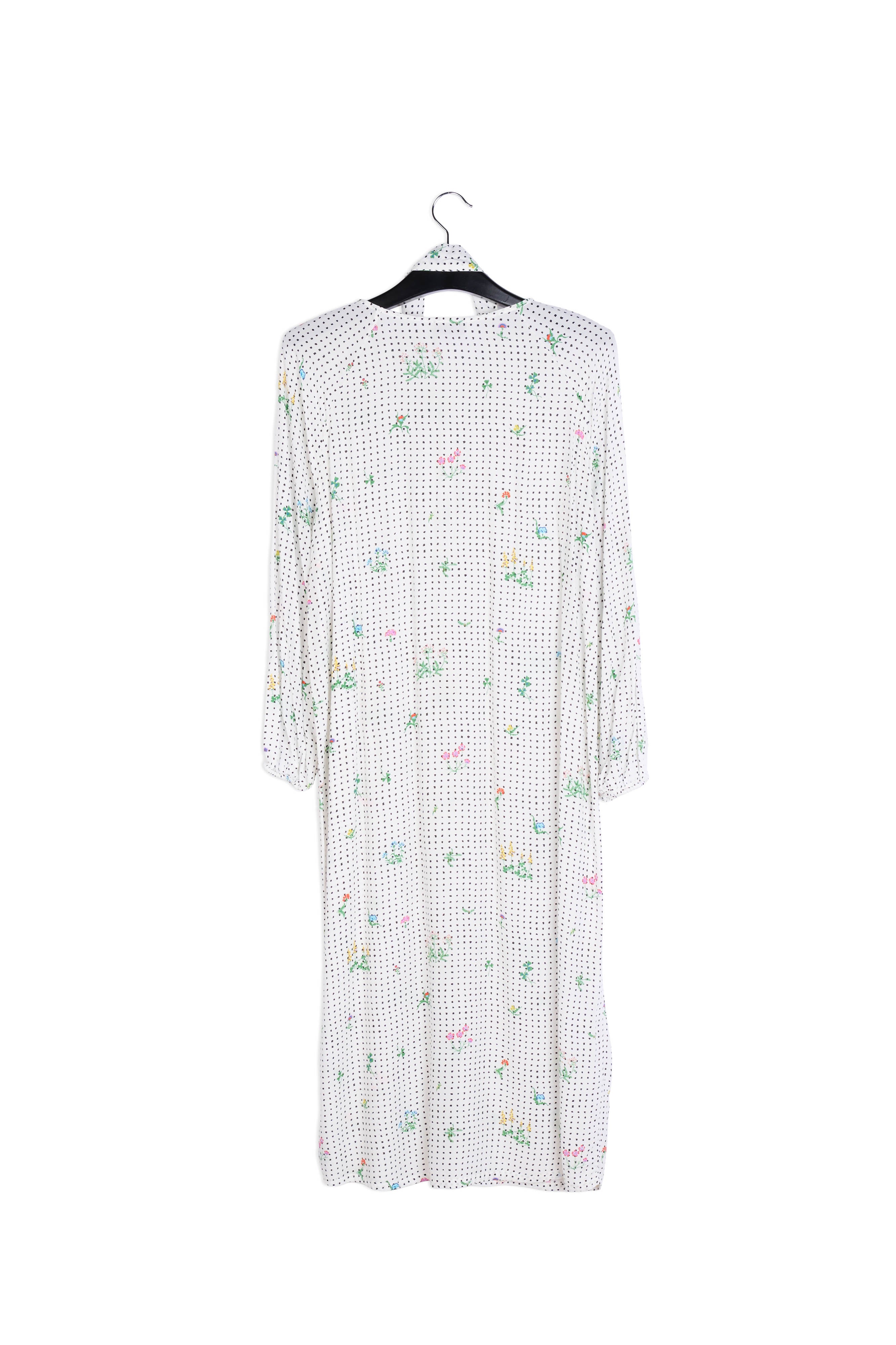 Off-white polka dot and floral shirt dress RE—SSENTIEL | Essentiel second hand
