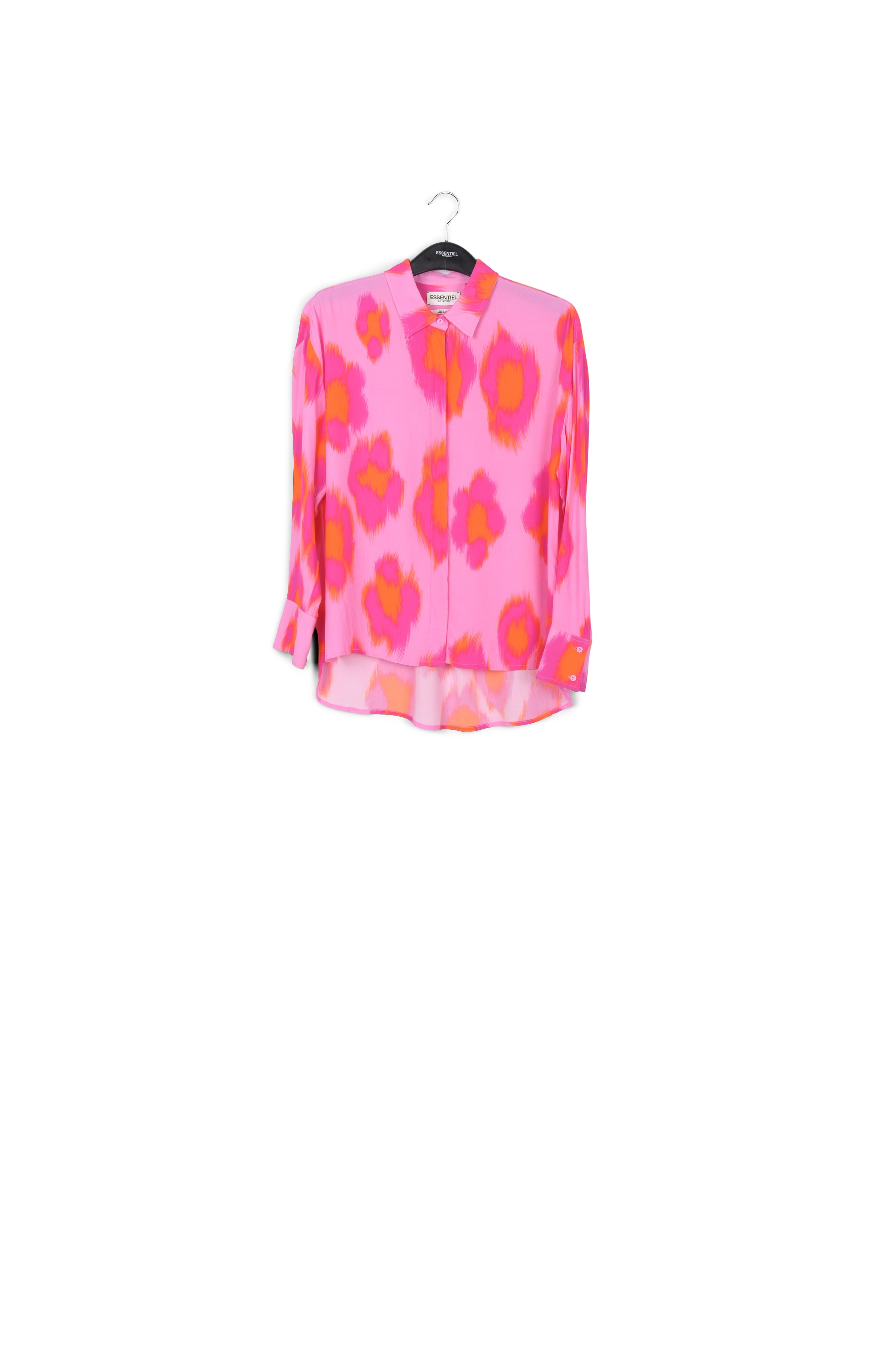 Pink oversized shirt with leopard print RE—SSENTIEL | Essentiel second hand