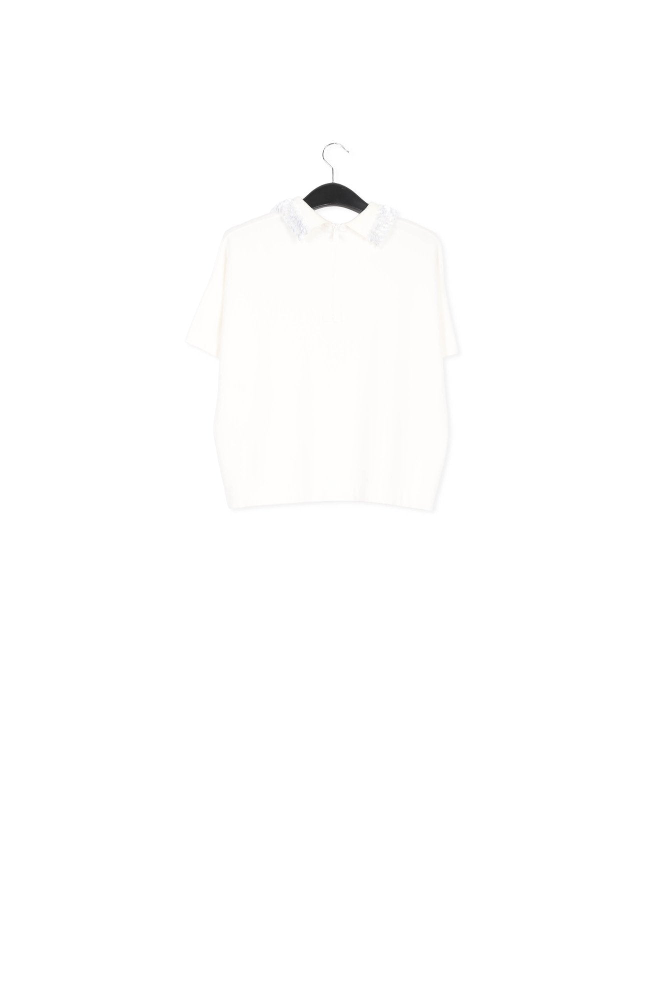 Off-white top with sequin-embellished collar RE—SSENTIEL | Essentiel second hand