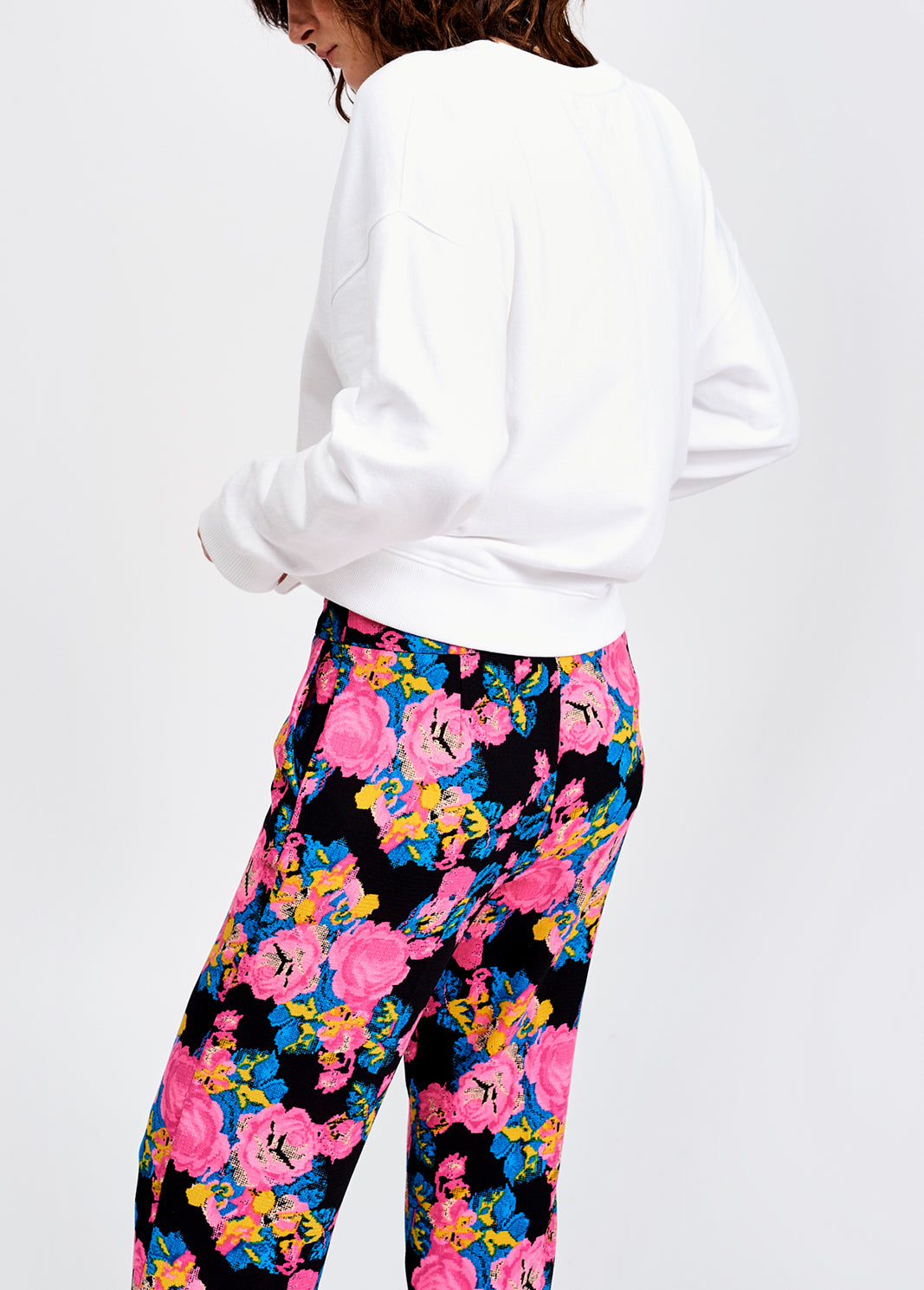 White sweatshirt with sequins and embroidery logo RE—SSENTIEL | Essentiel second hand