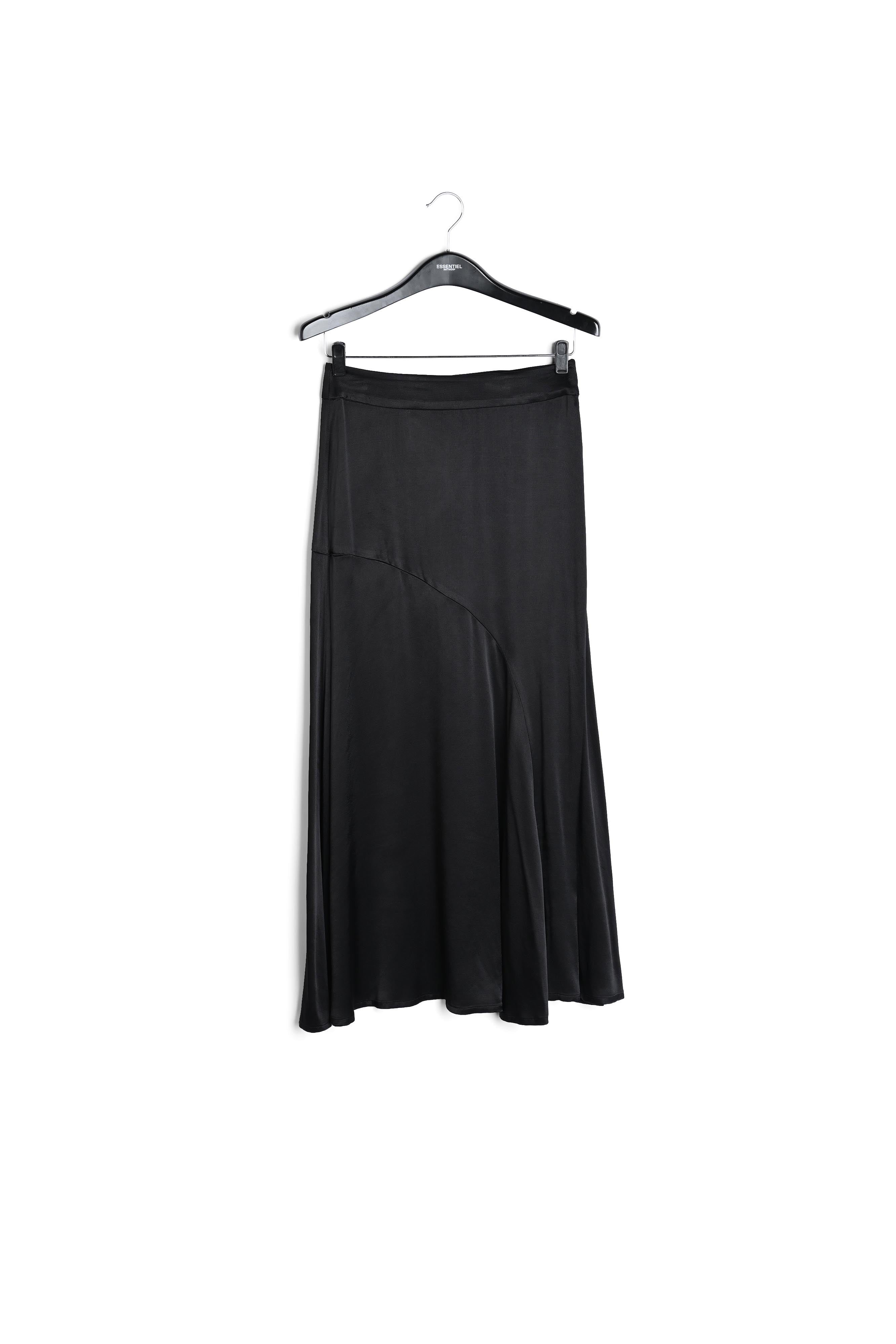 Jupe midi en biais noire RE—SSENTIEL | Essentiel second hand