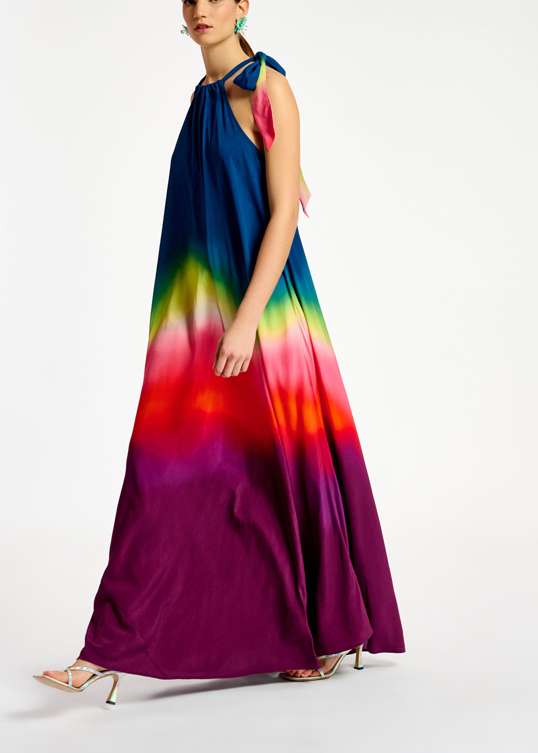 Multicolor halter neck maxi dress with gradient effect RE—SSENTIEL | Essentiel second hand