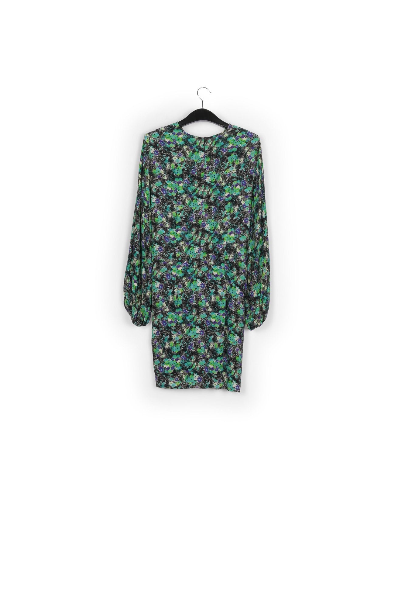 Black and blue floral print mini dress RE—SSENTIEL | Essentiel second hand