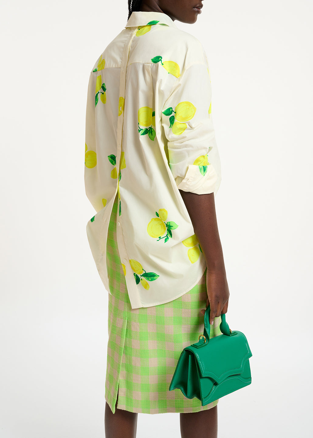 White cotton shirt with lemon print RE—SSENTIEL | Essentiel second hand