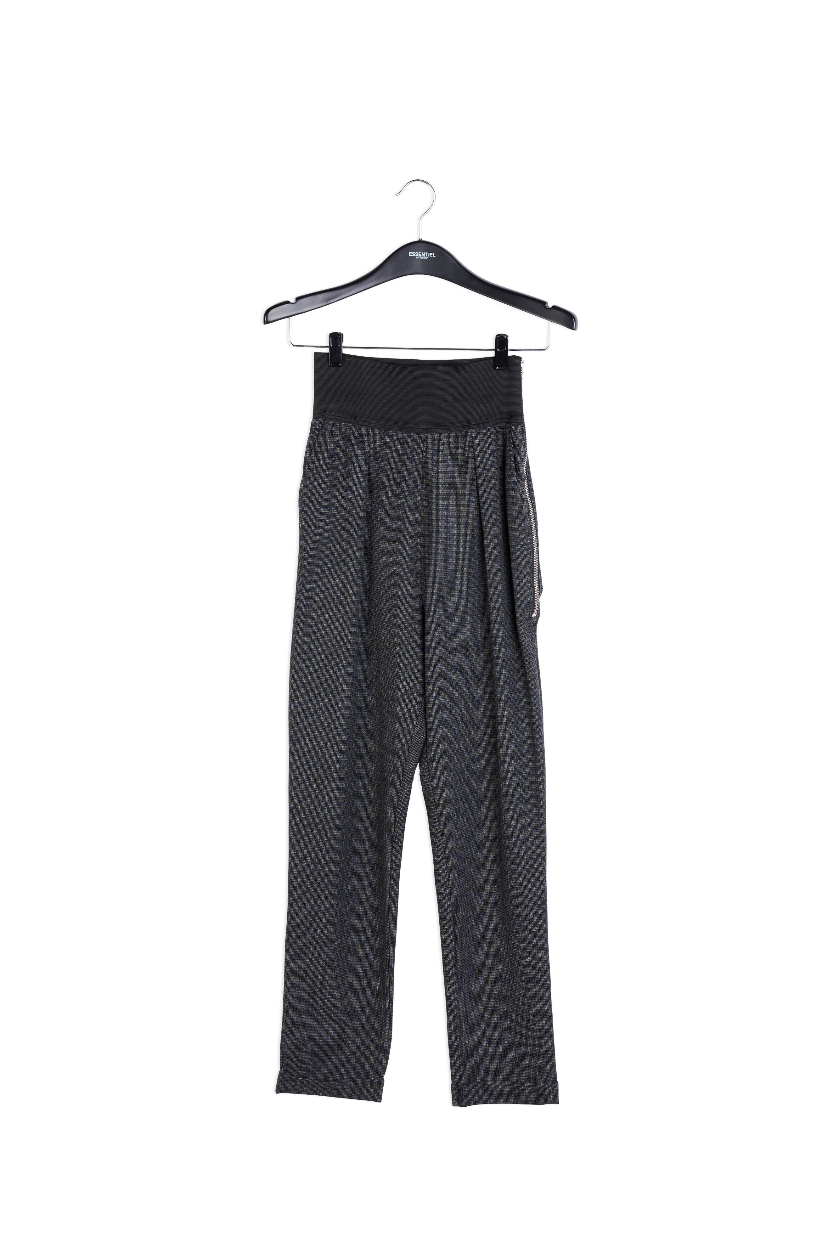 High-waisted black and white tapered pants RE—SSENTIEL | Essentiel second hand