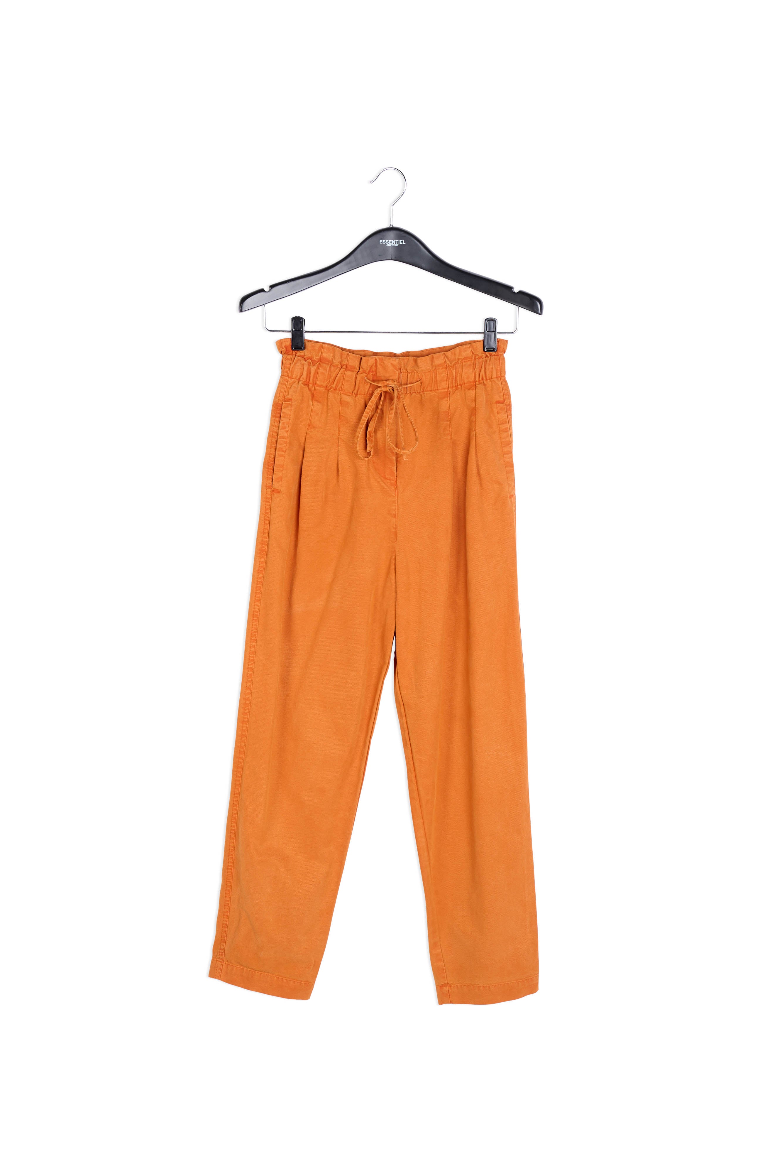 Pantalon fuselé en coton orange RE—SSENTIEL | Essentiel second hand