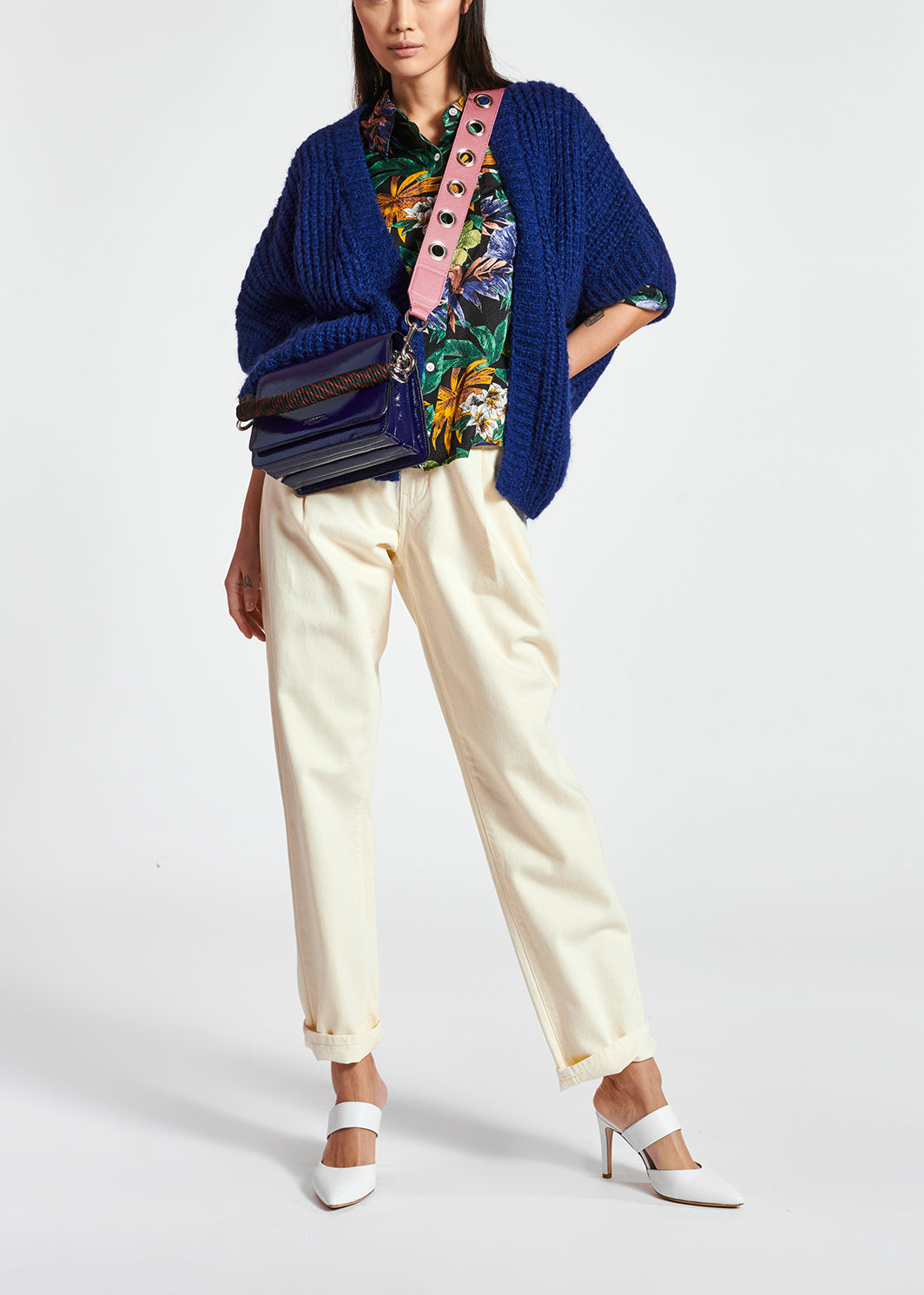 Blue mohair-blend cardigan RE—SSENTIEL | Essentiel second hand