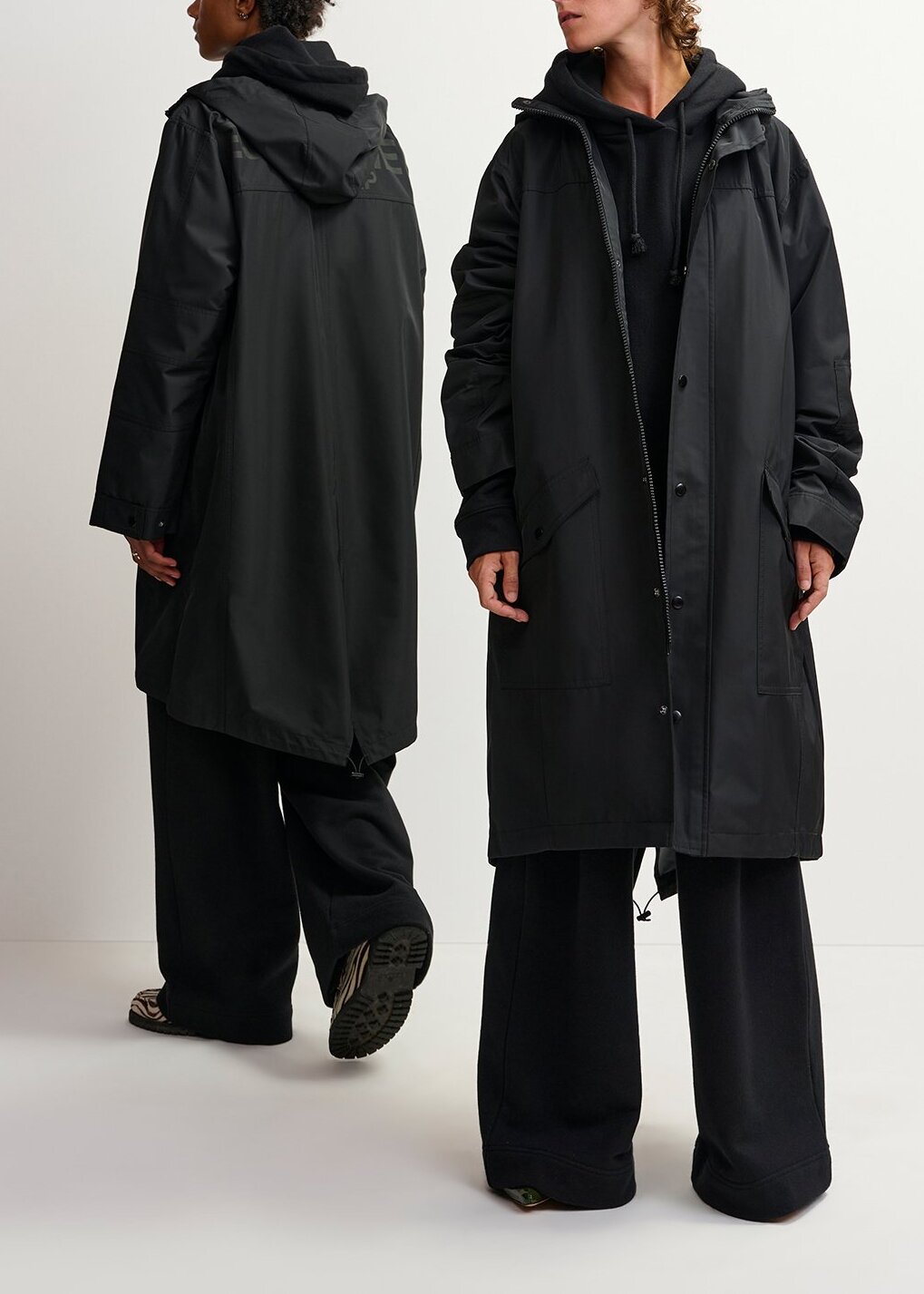 Black hooded raincoat RE—SSENTIEL | Essentiel second hand