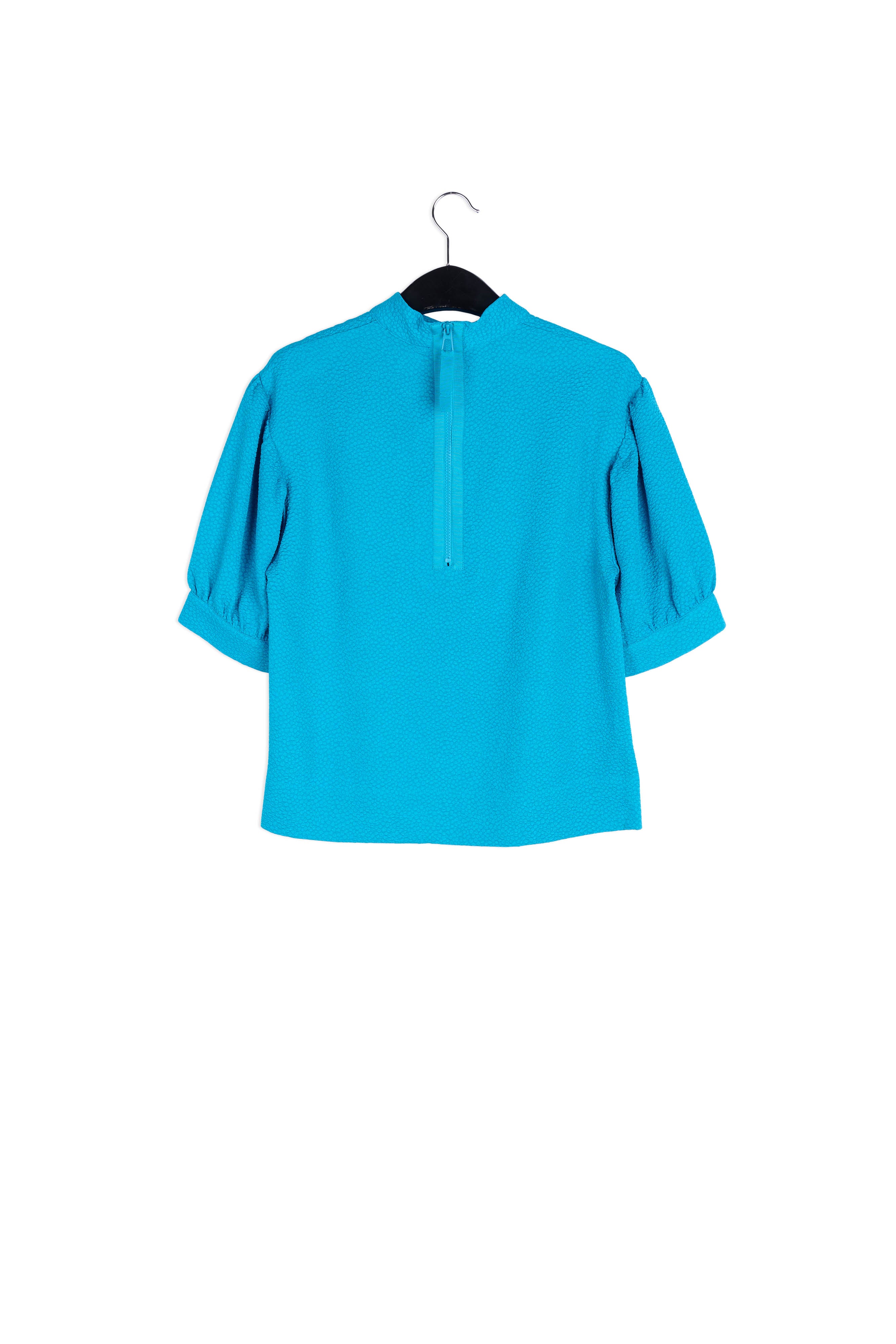 Blue top with puffed sleeves RE—SSENTIEL | Essentiel second hand