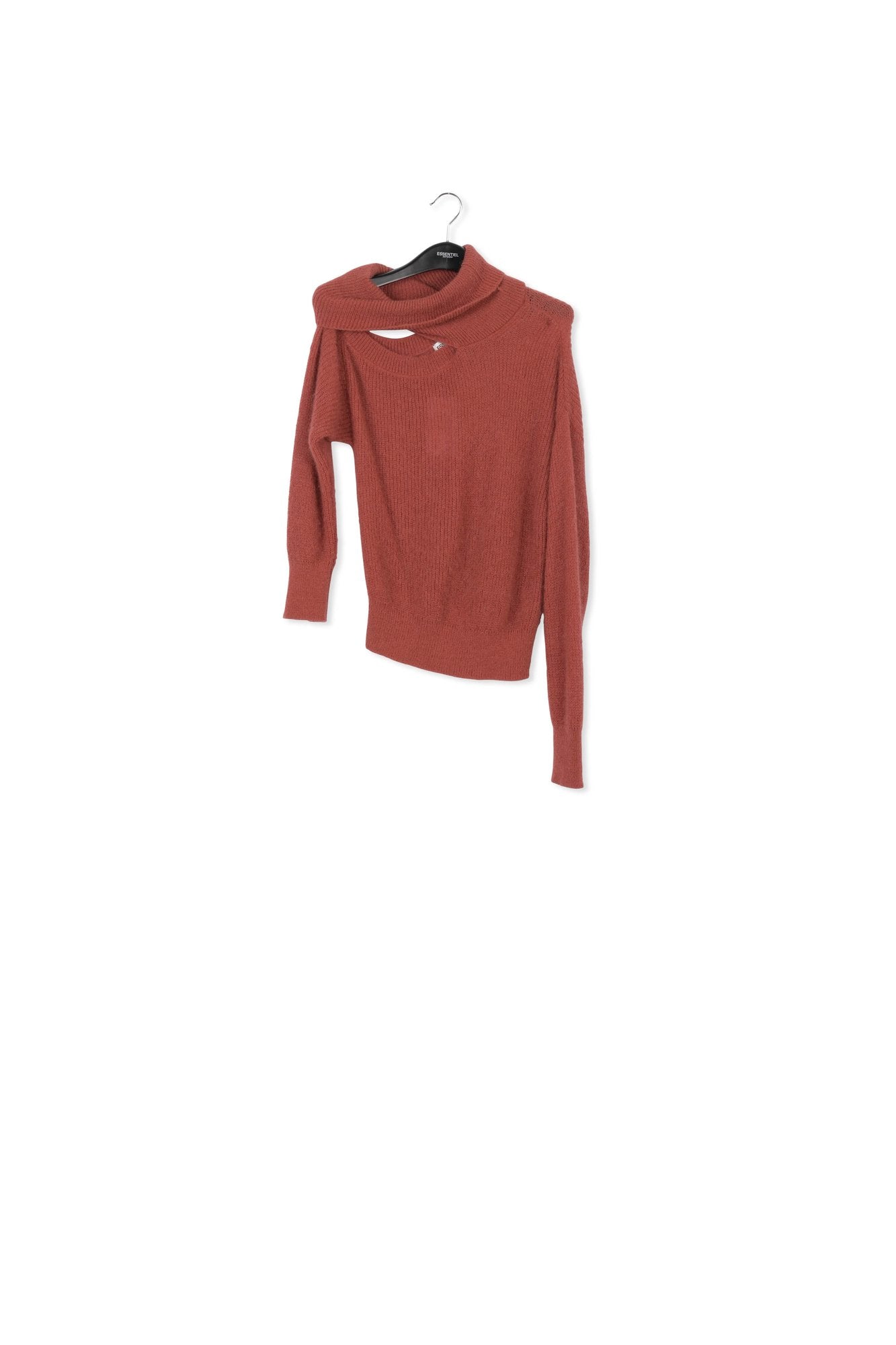 Pull en tricot pêche foncé à découpe RE—SSENTIEL | Essentiel second hand