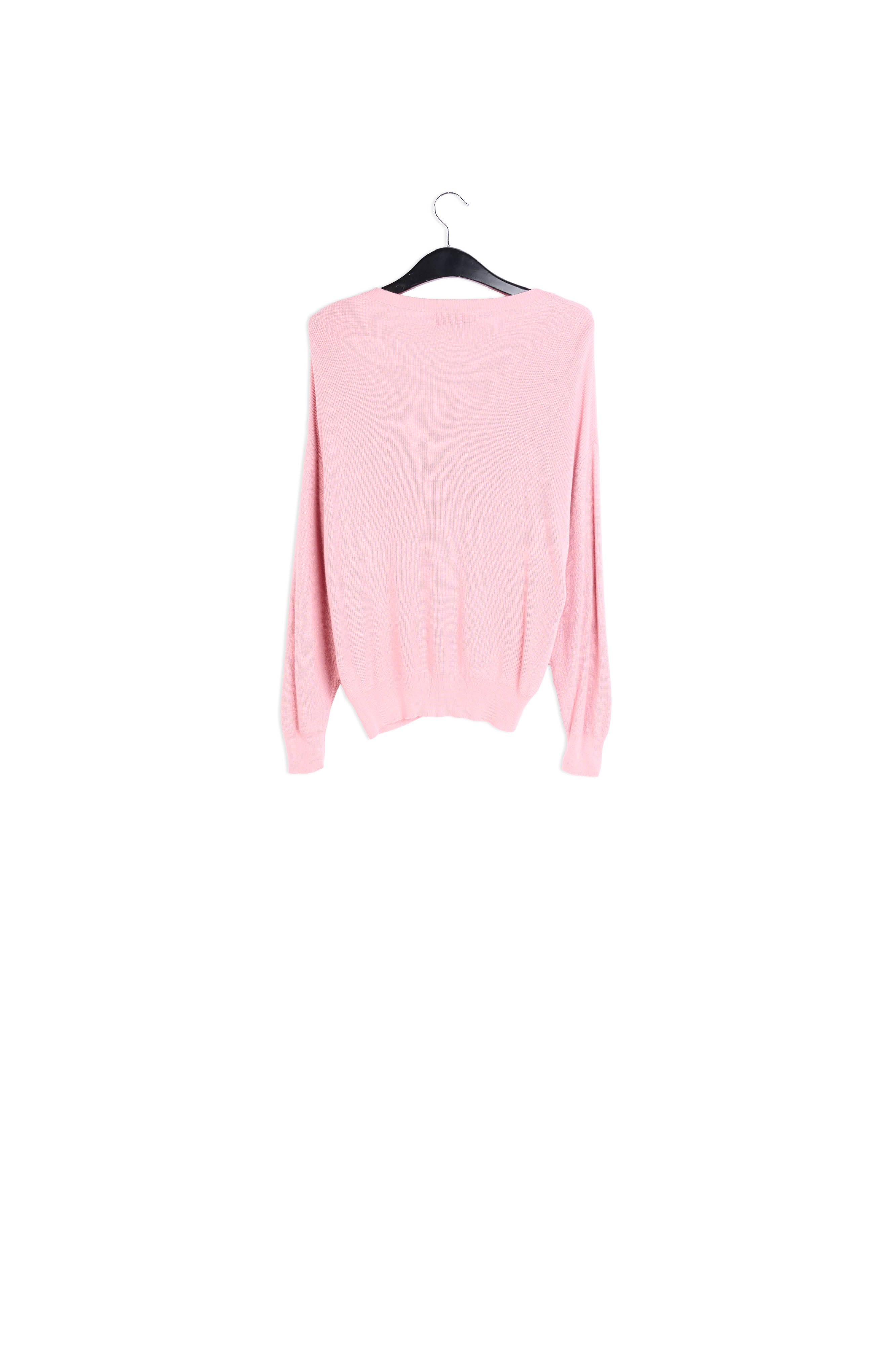 Pull en côtes rose à encolure en v RE—SSENTIEL | Essentiel second hand