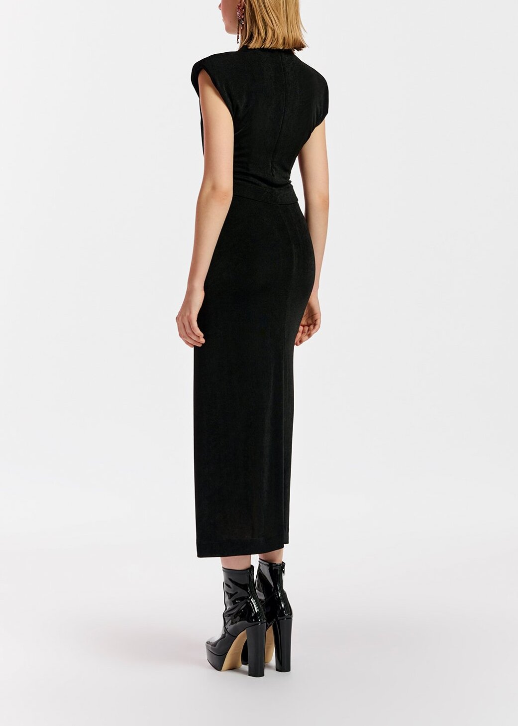 Robe midi en jersey noir RE—SSENTIEL | Essentiel second hand