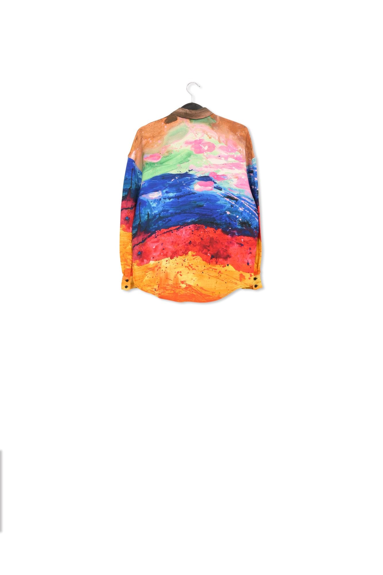 Multicolored oversized satin shirt RE—SSENTIEL | Essentiel second hand