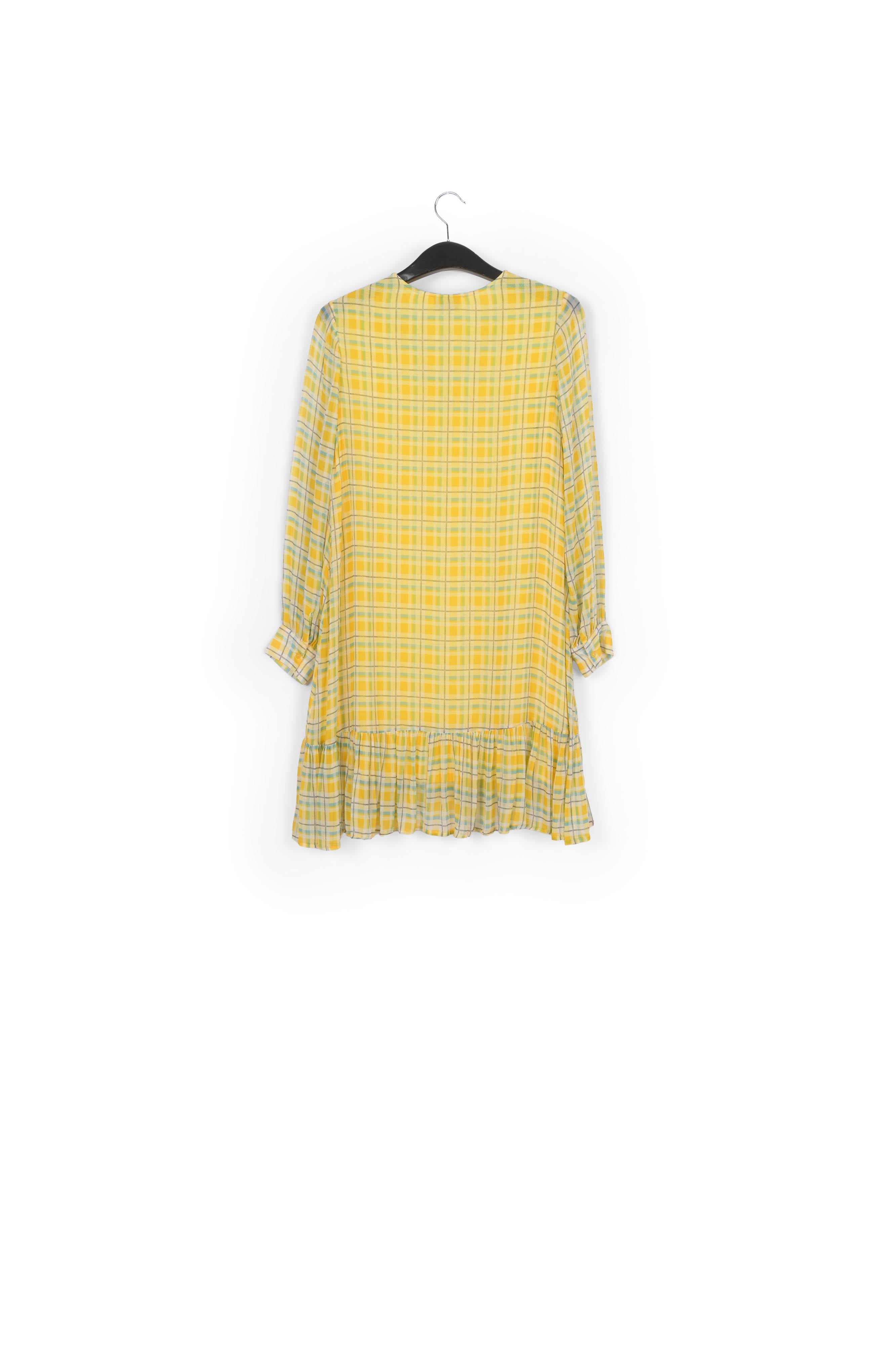 Yellow and light blue check mini dress RE—SSENTIEL | Essentiel second hand