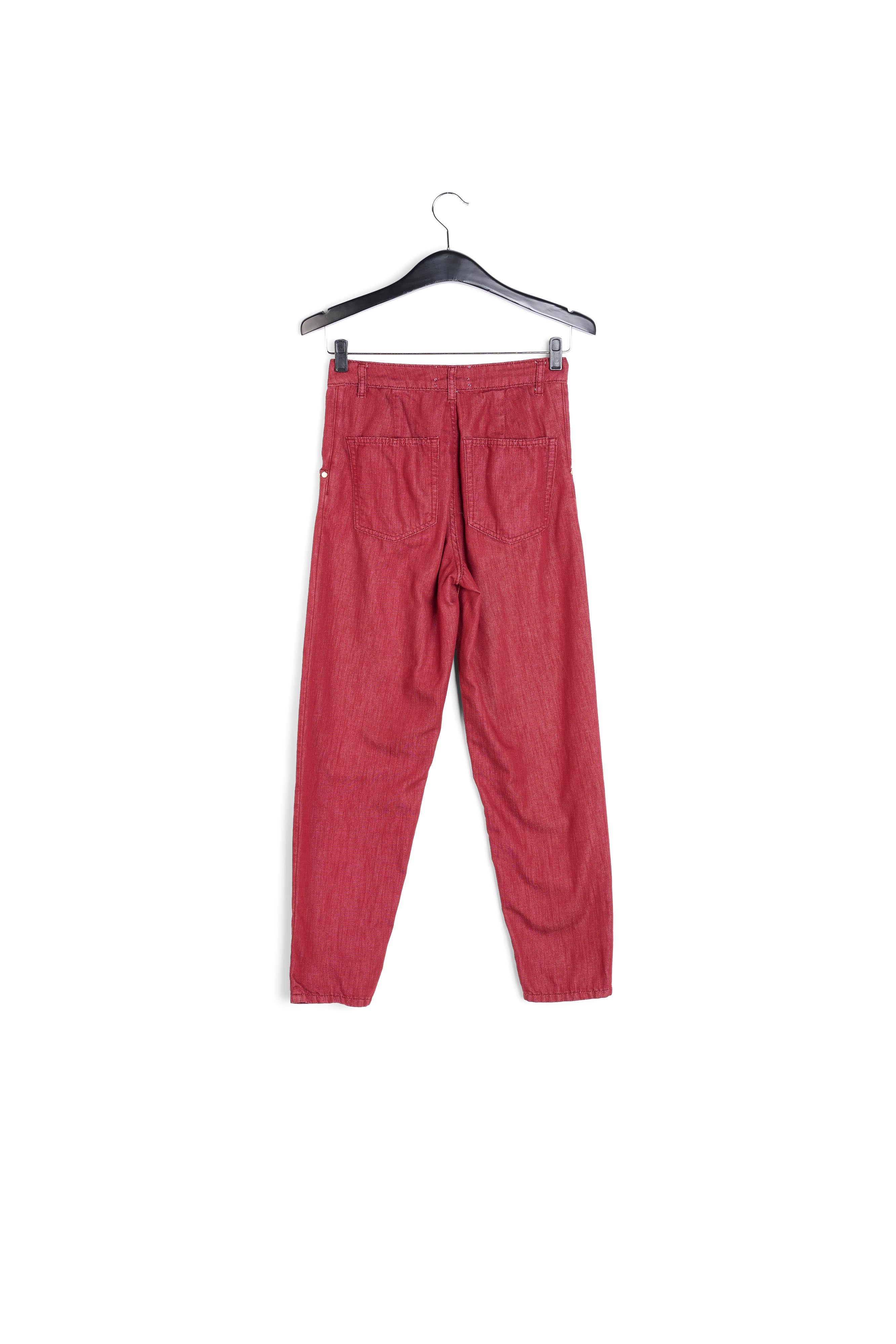 Burgundy loose-fit denim pants RE—SSENTIEL | Essentiel second hand