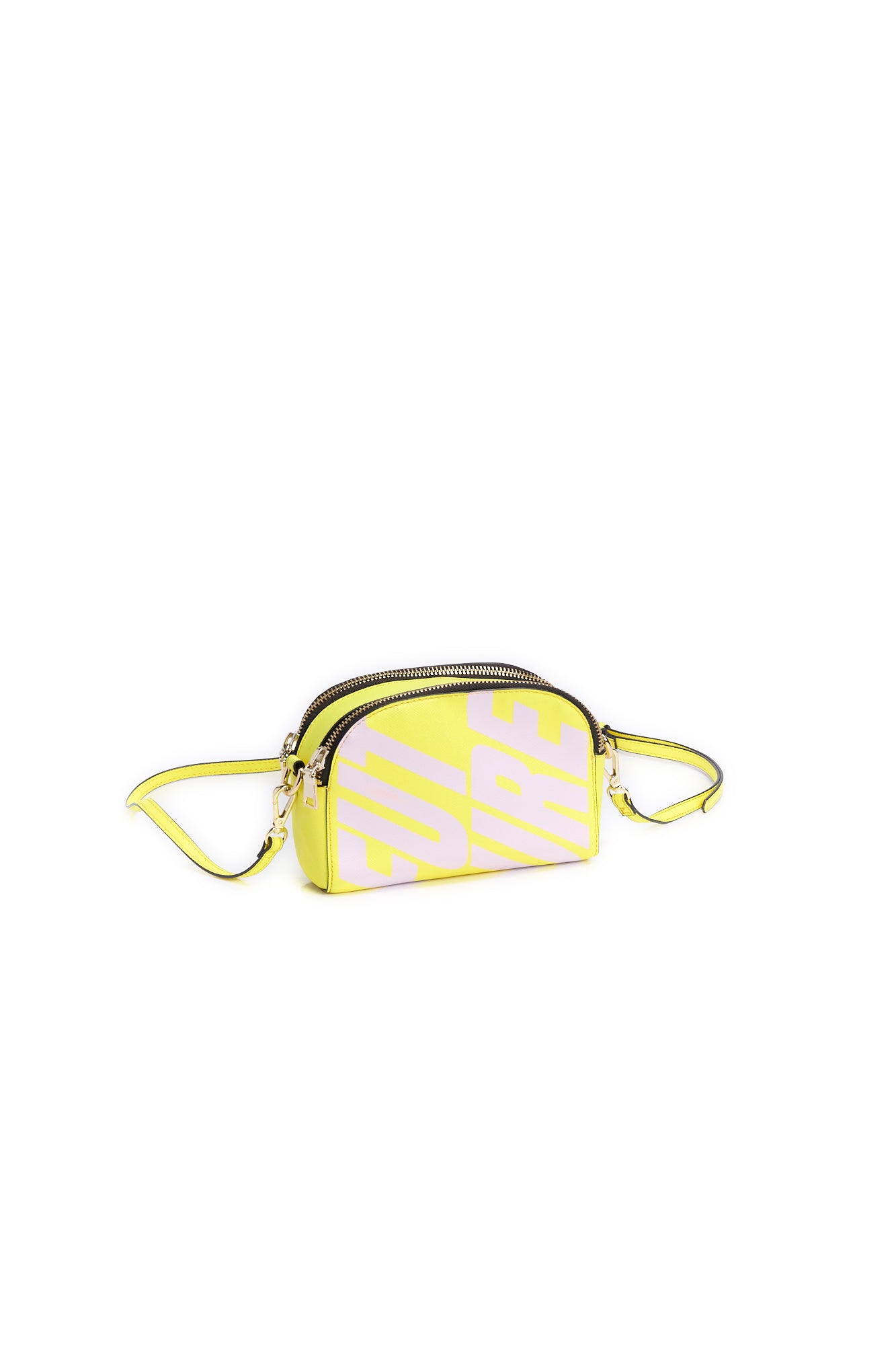 Yellow shoulder bag with pink future motif RE—SSENTIEL | Essentiel second hand